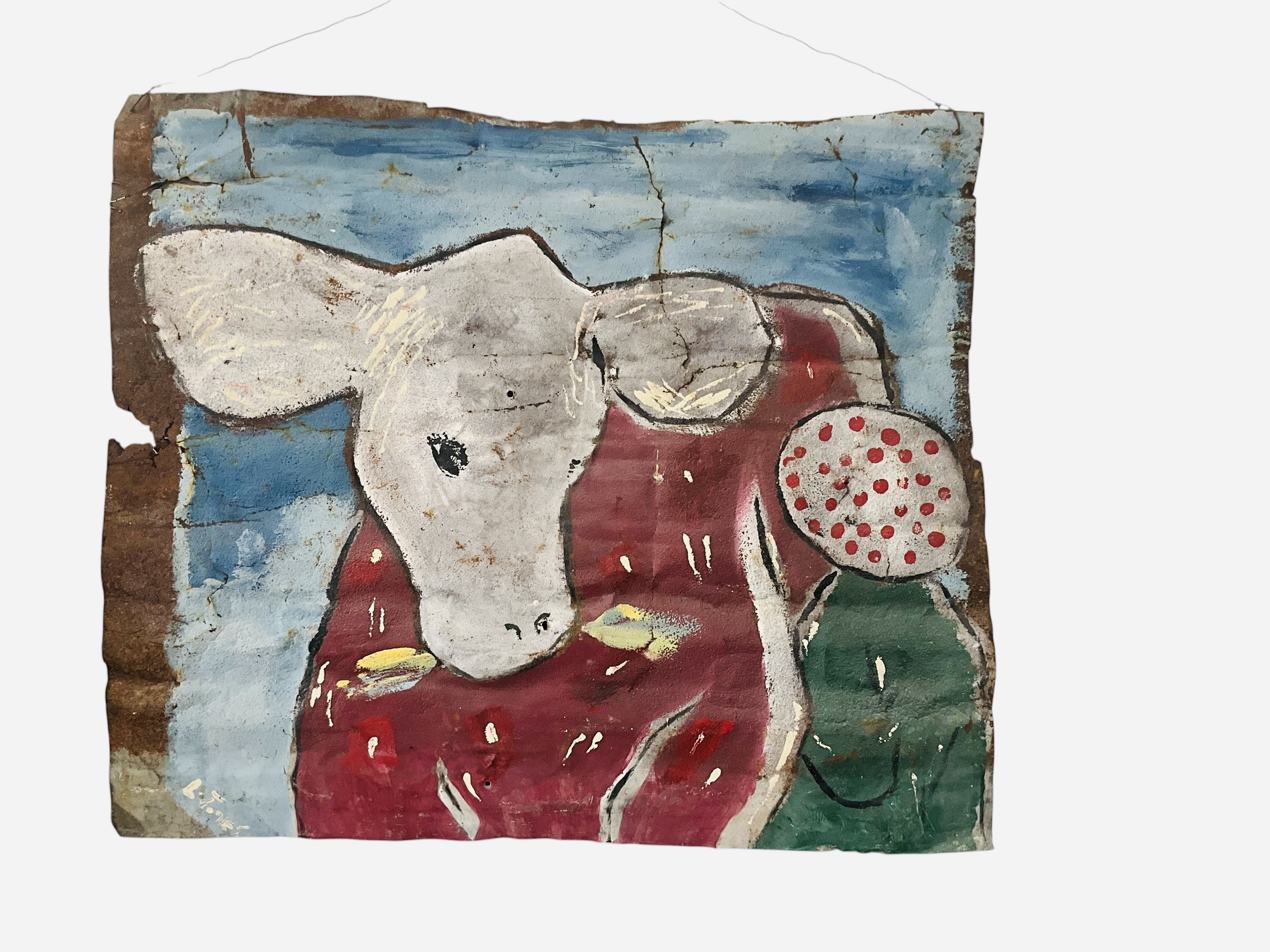 Leonard Jones Folk Art Painting on Tin