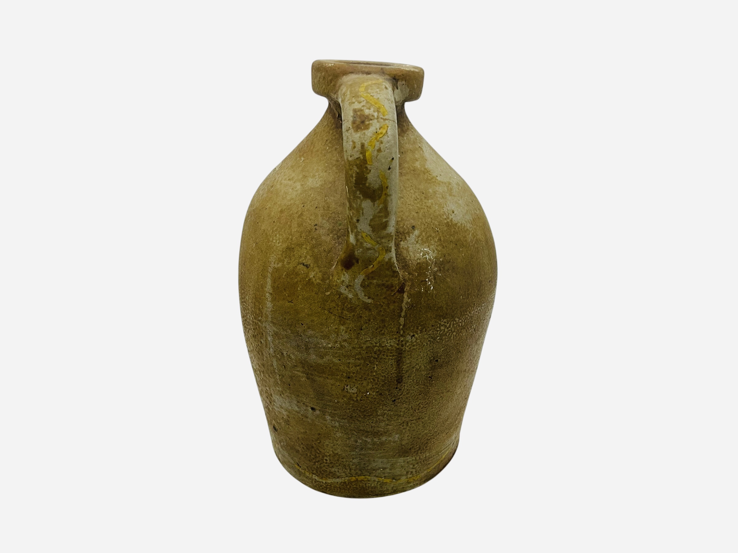 Antique Salt Glaze Floral Painted Jug