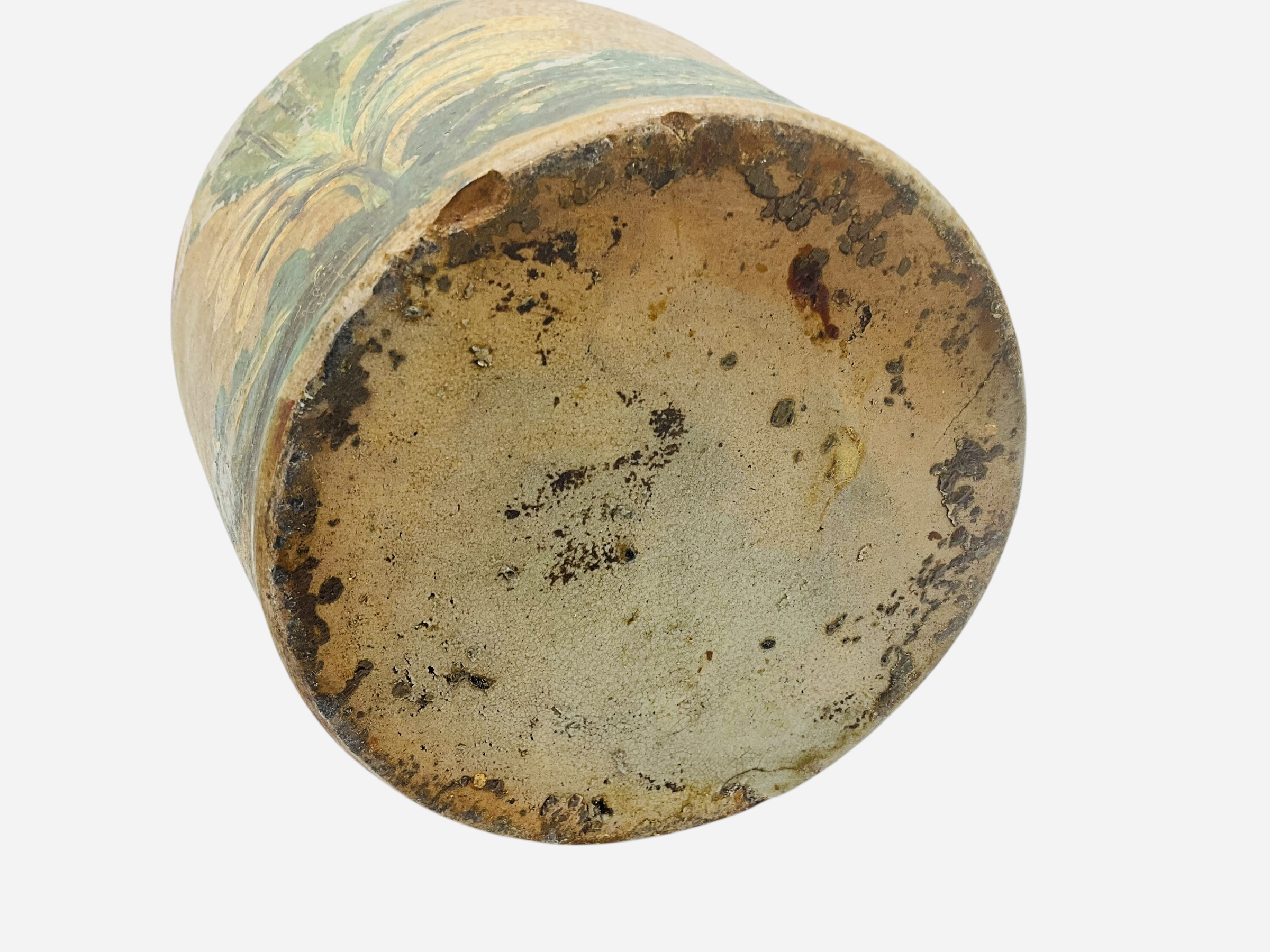 Antique Salt Glaze Floral Painted Jug