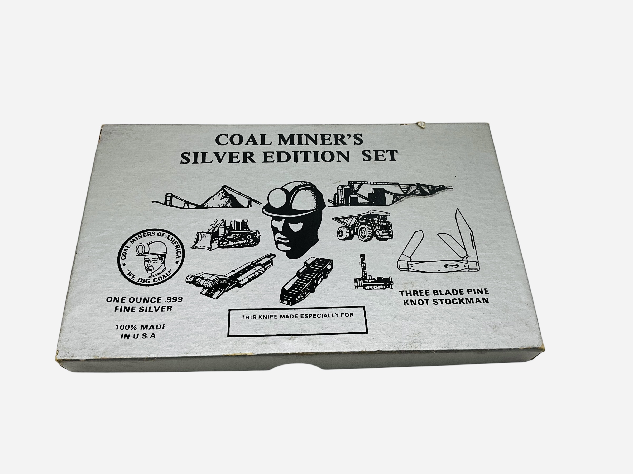 Pine Knot Coal Miner's Knife & Silver Coin