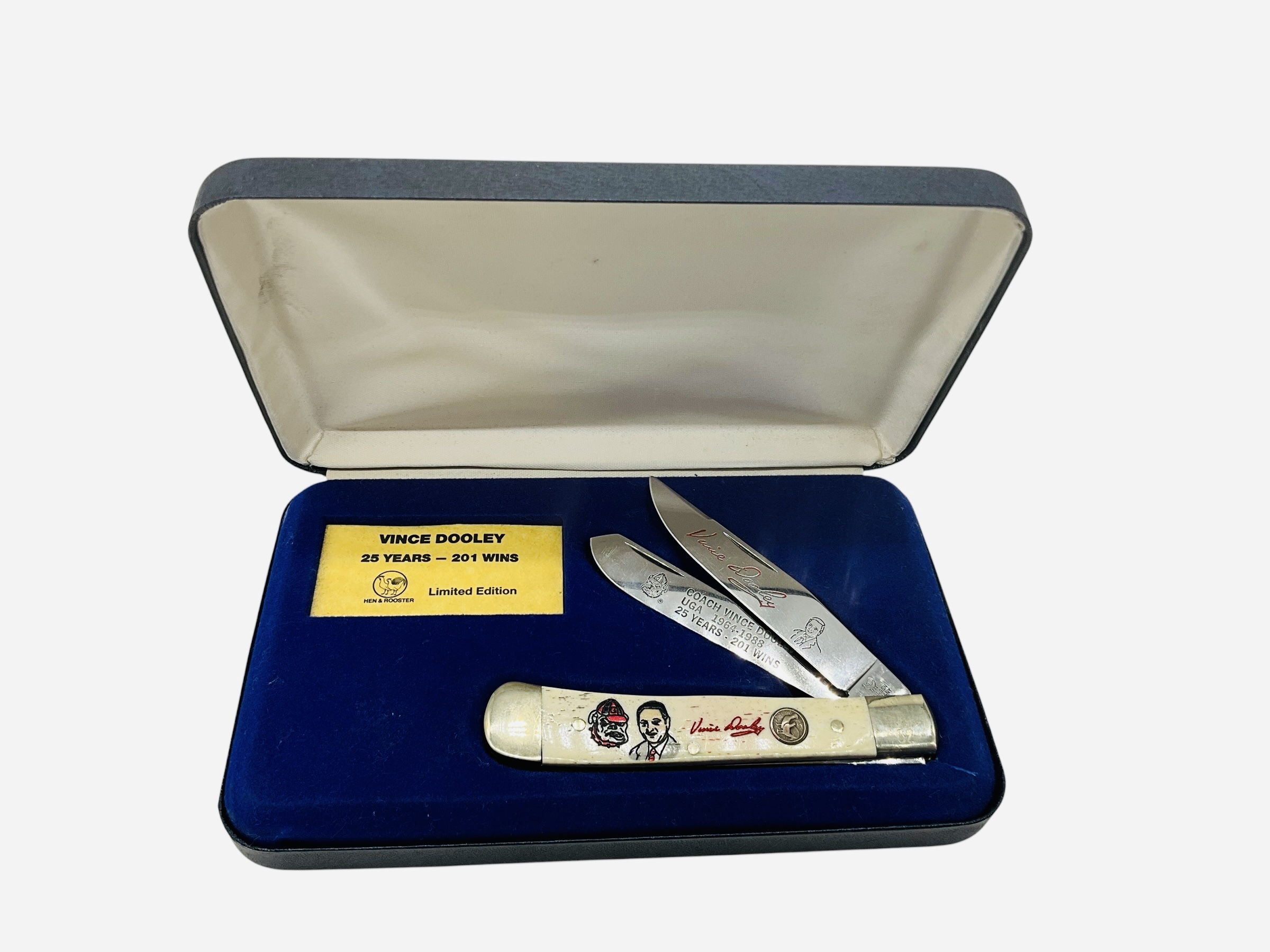 Hen & Rooster Vince Dooley UGA Knife Box Set