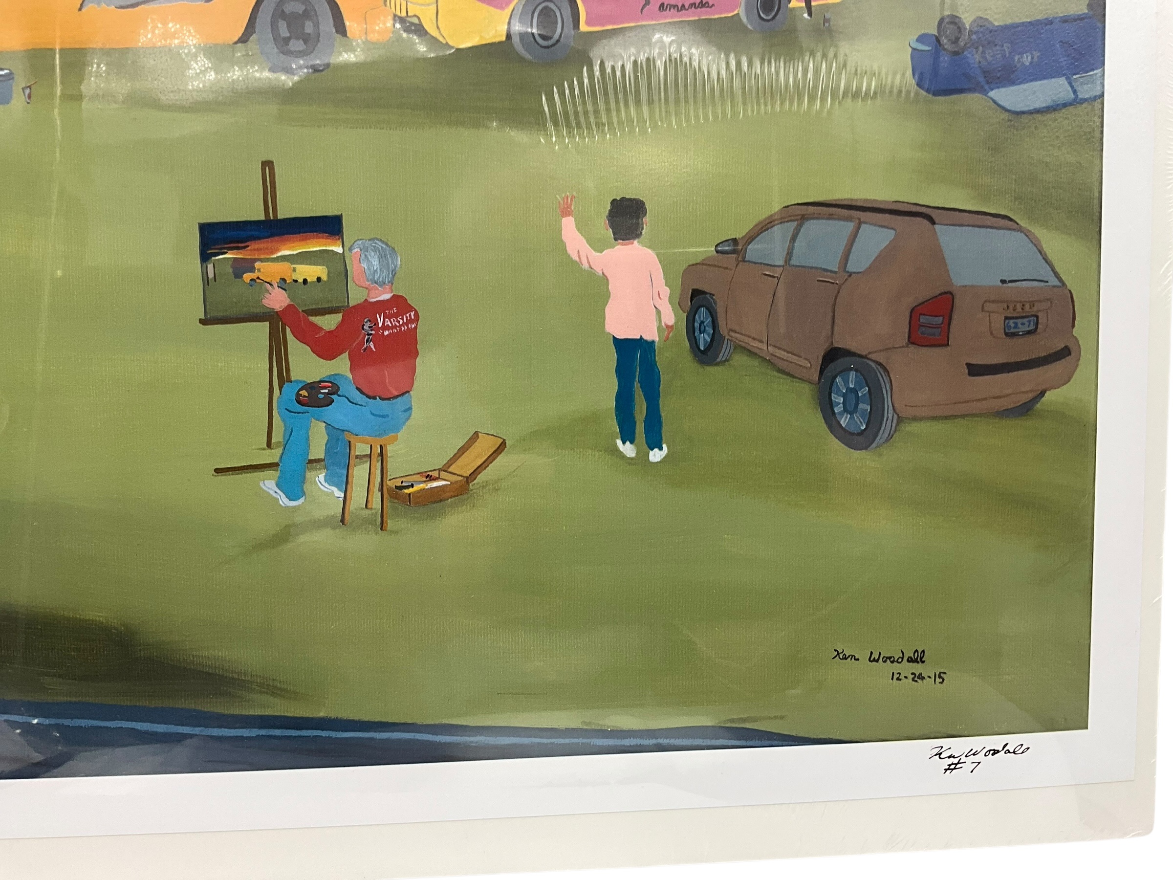 Ken Woodall Print - School Bus Graveyard
