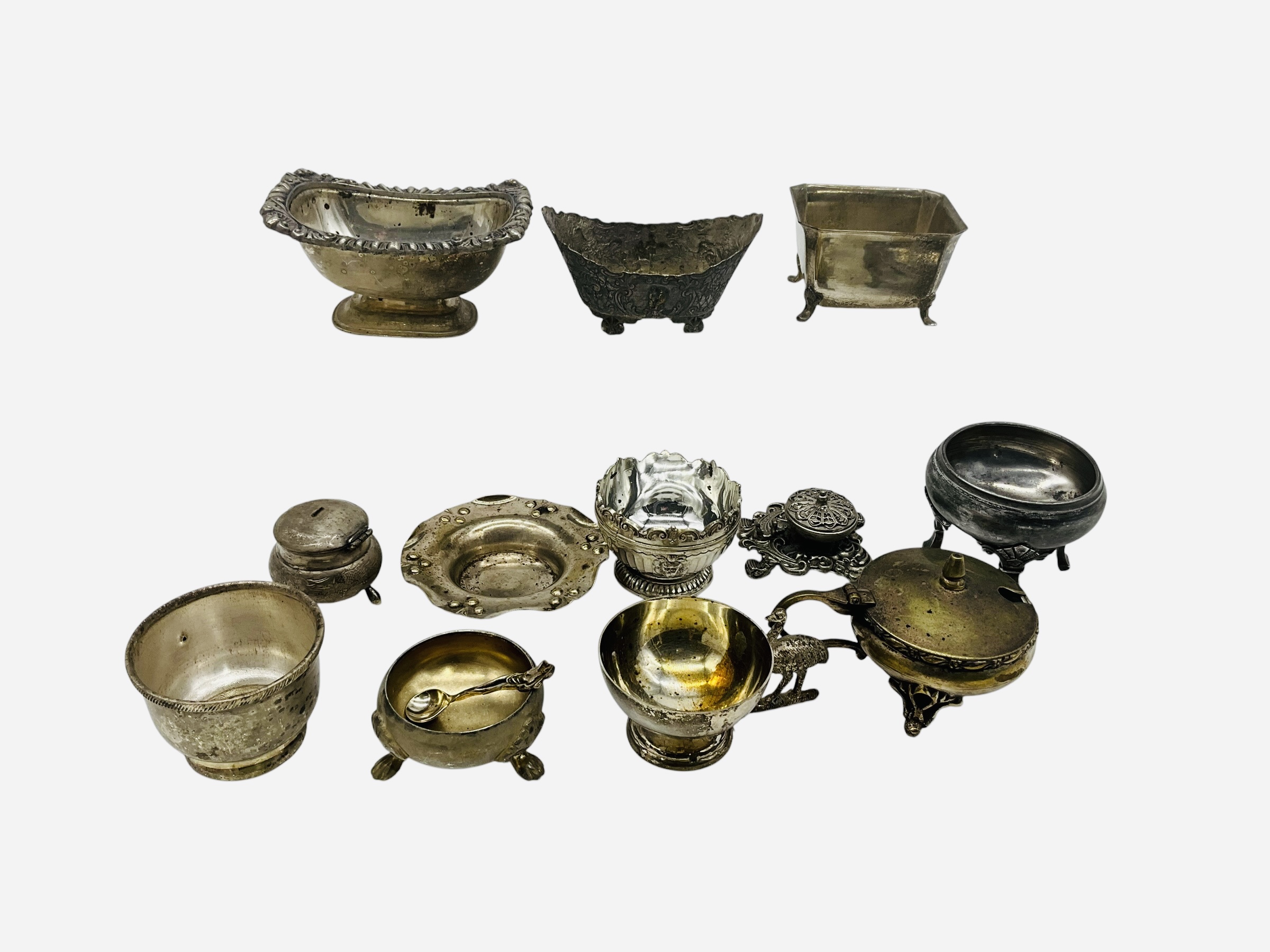 Twelve Silver Plated Salt Cellars