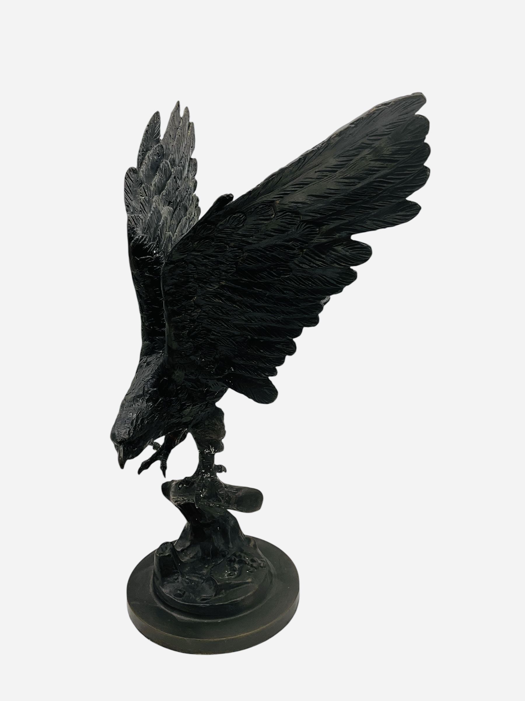 Bronze Eagle Sculpture 19.5"