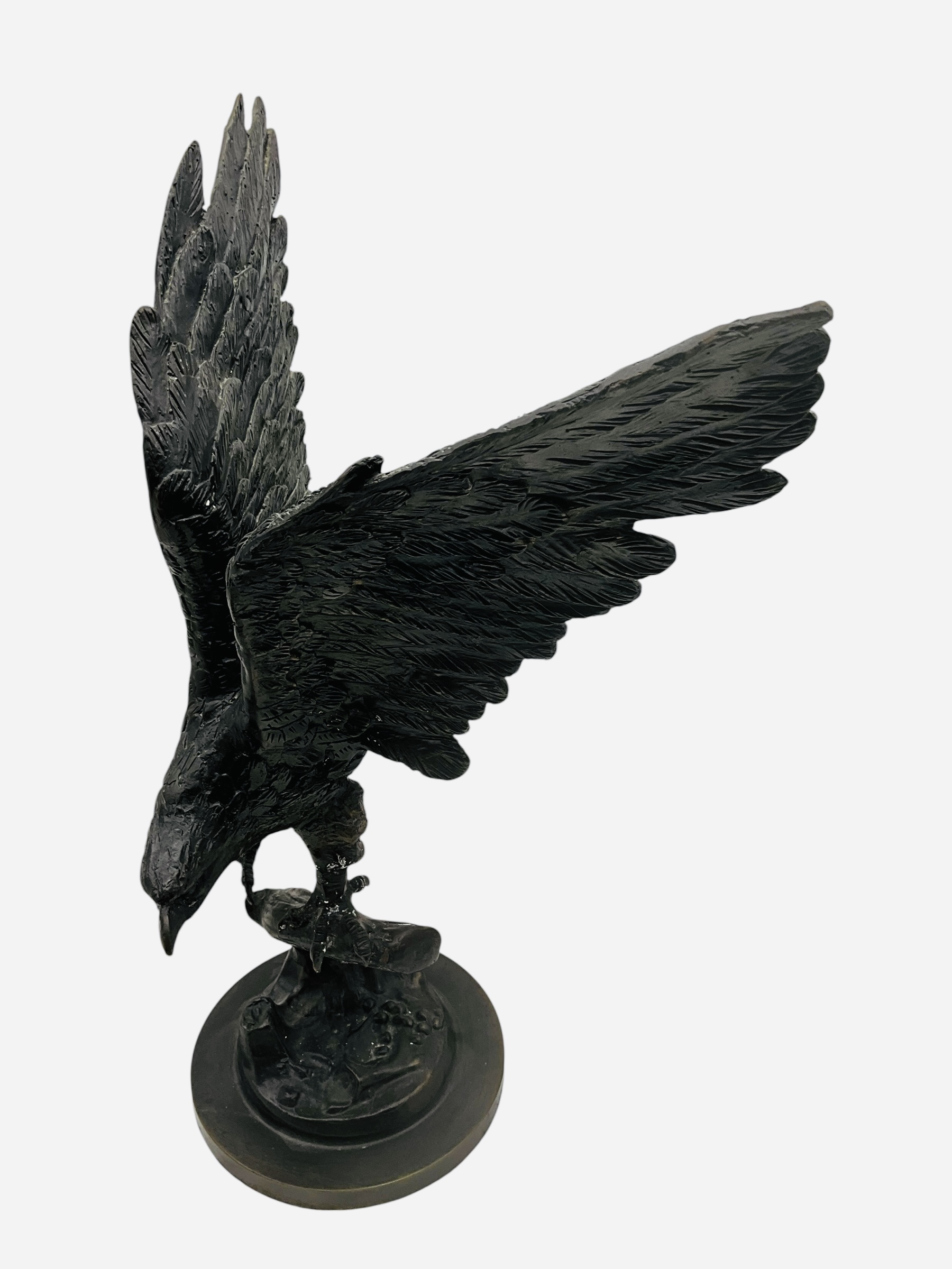 Bronze Eagle Sculpture 19.5"