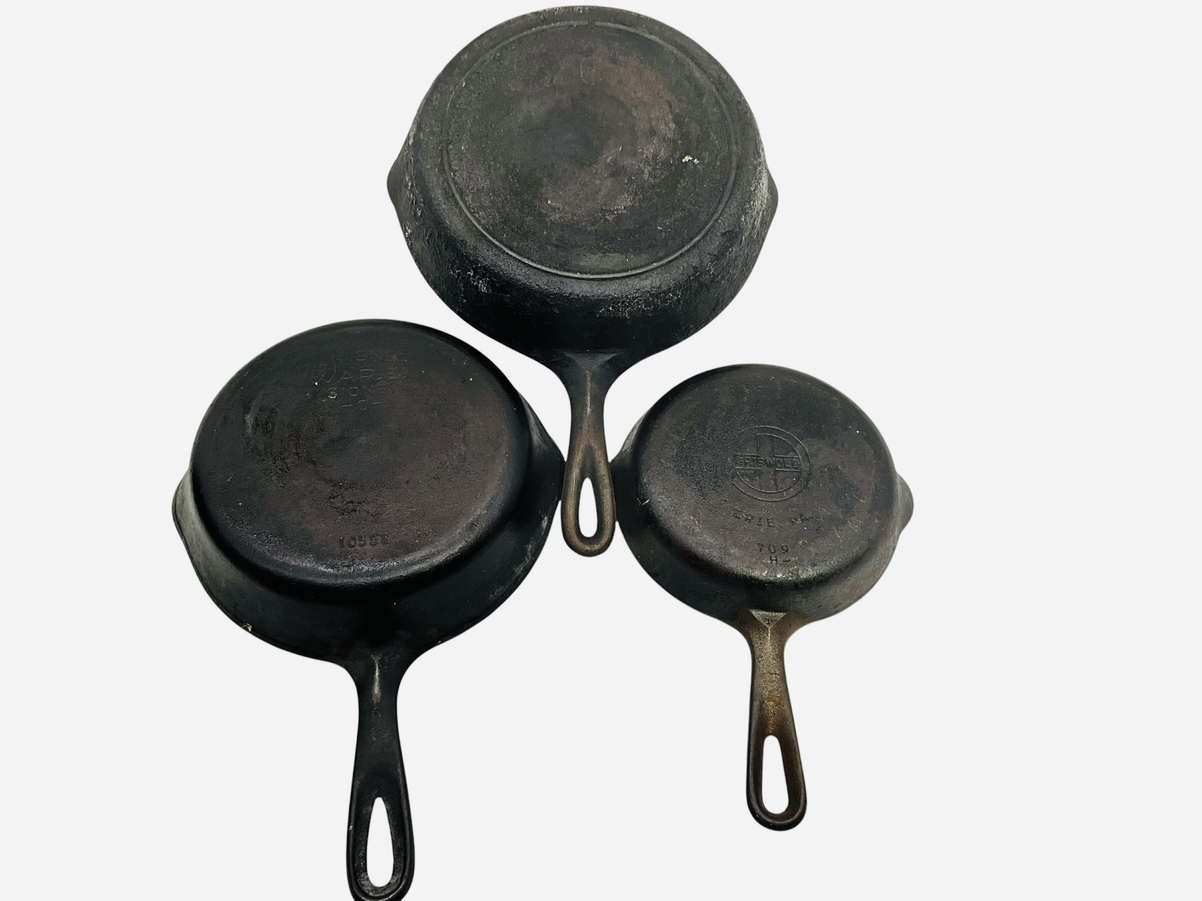 Lot Of 3 Cast Iron Pans Griswold / Wagner Ware