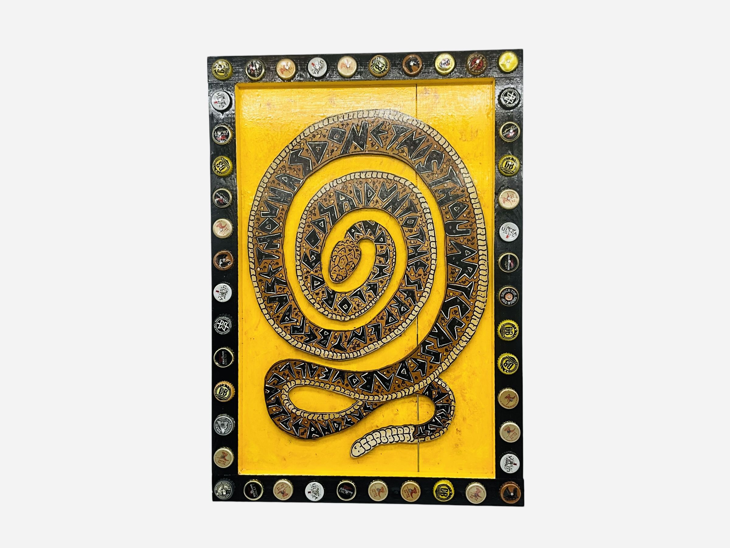 Eric Cunningham Folk Art Rattler Snake on Wood