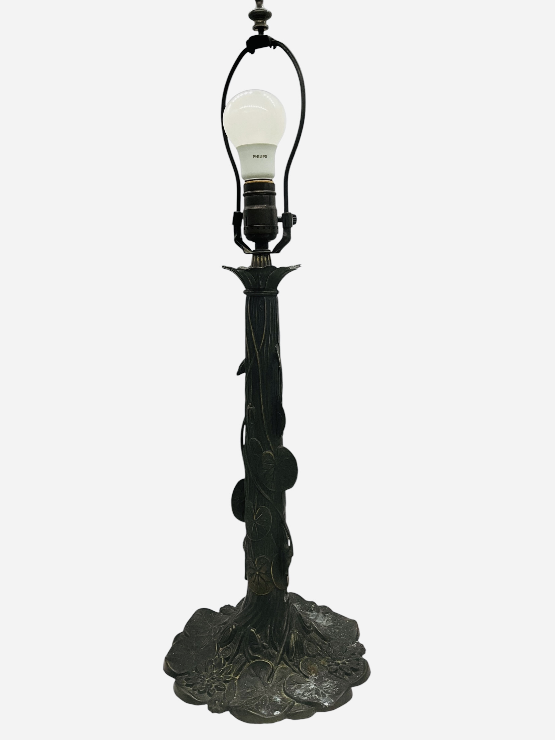 Vintage Stained Glass Shade Table Lamp Tiffany Style Base