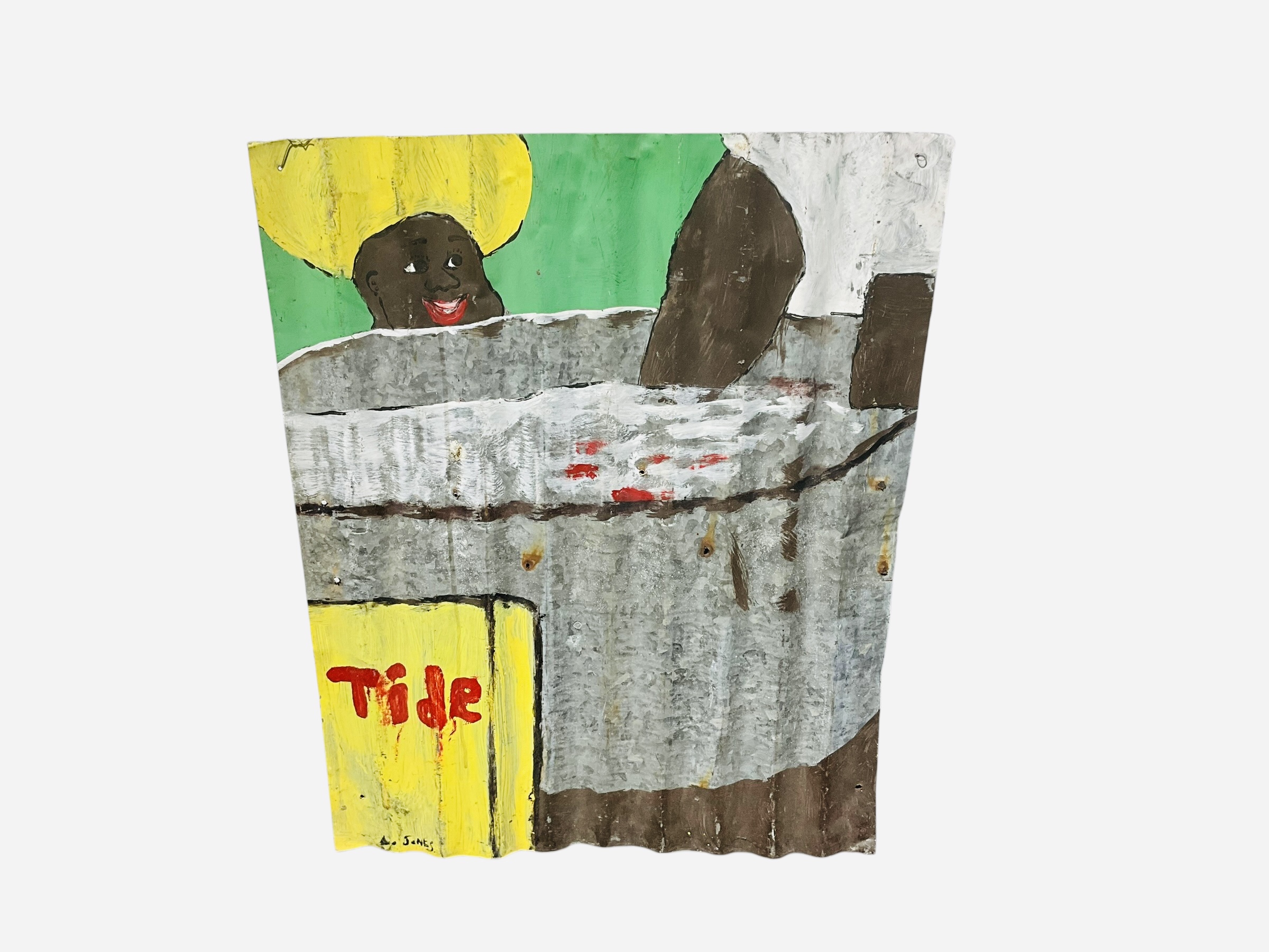 Leonard Jones Folk Art Painting On Tin