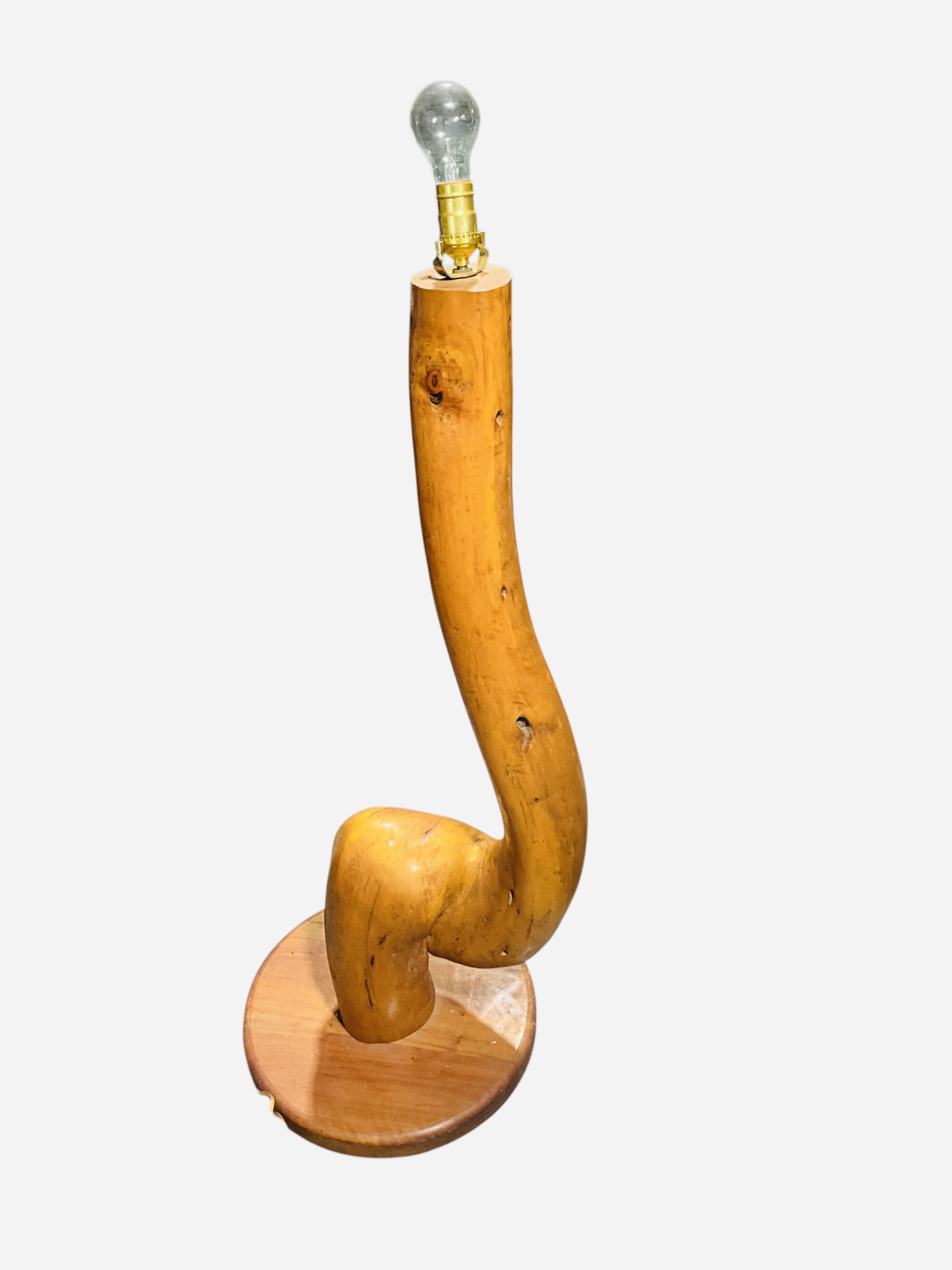 Mid Century Twisted Wood Floor Lamp