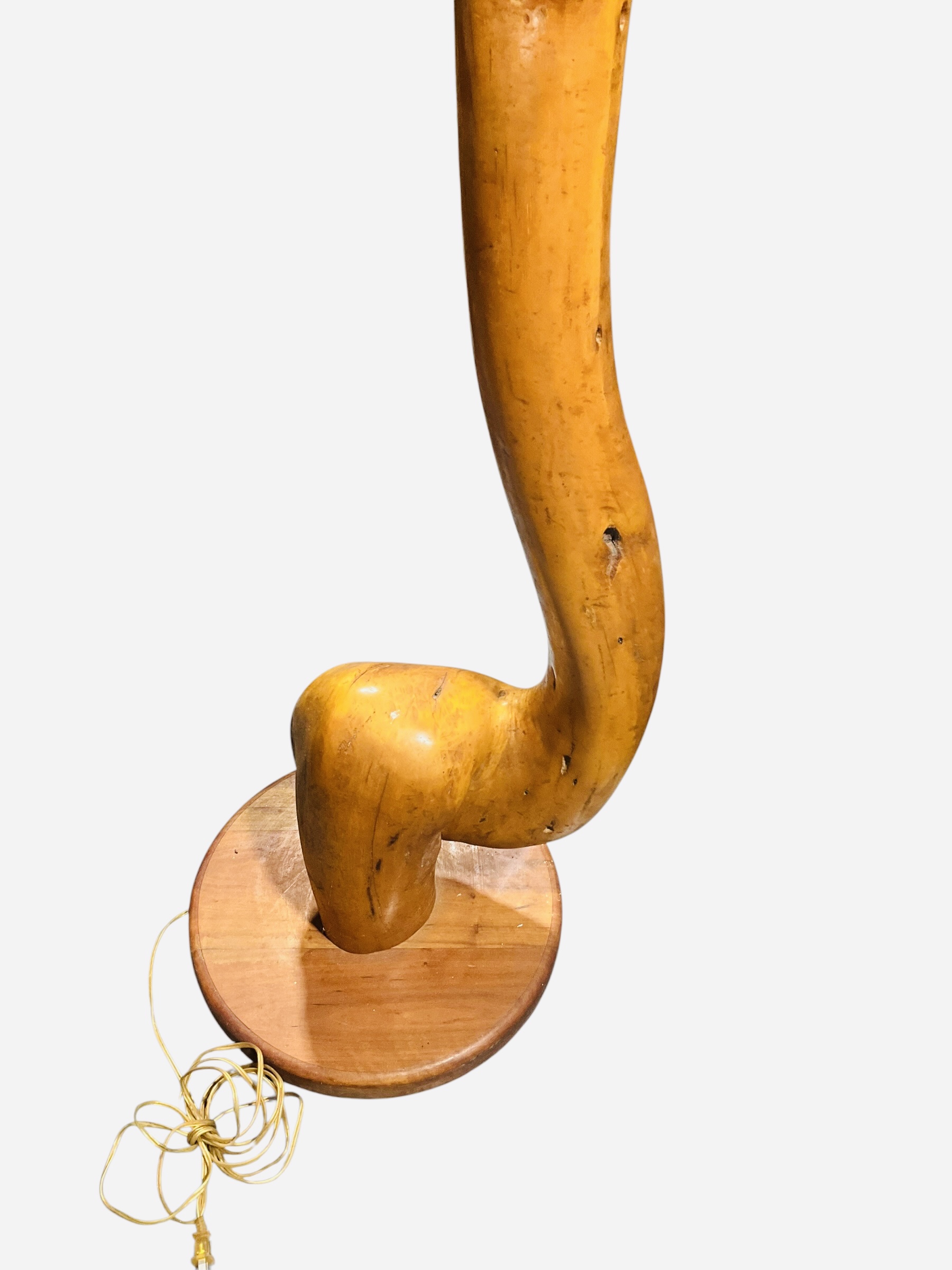 Mid Century Twisted Wood Floor Lamp