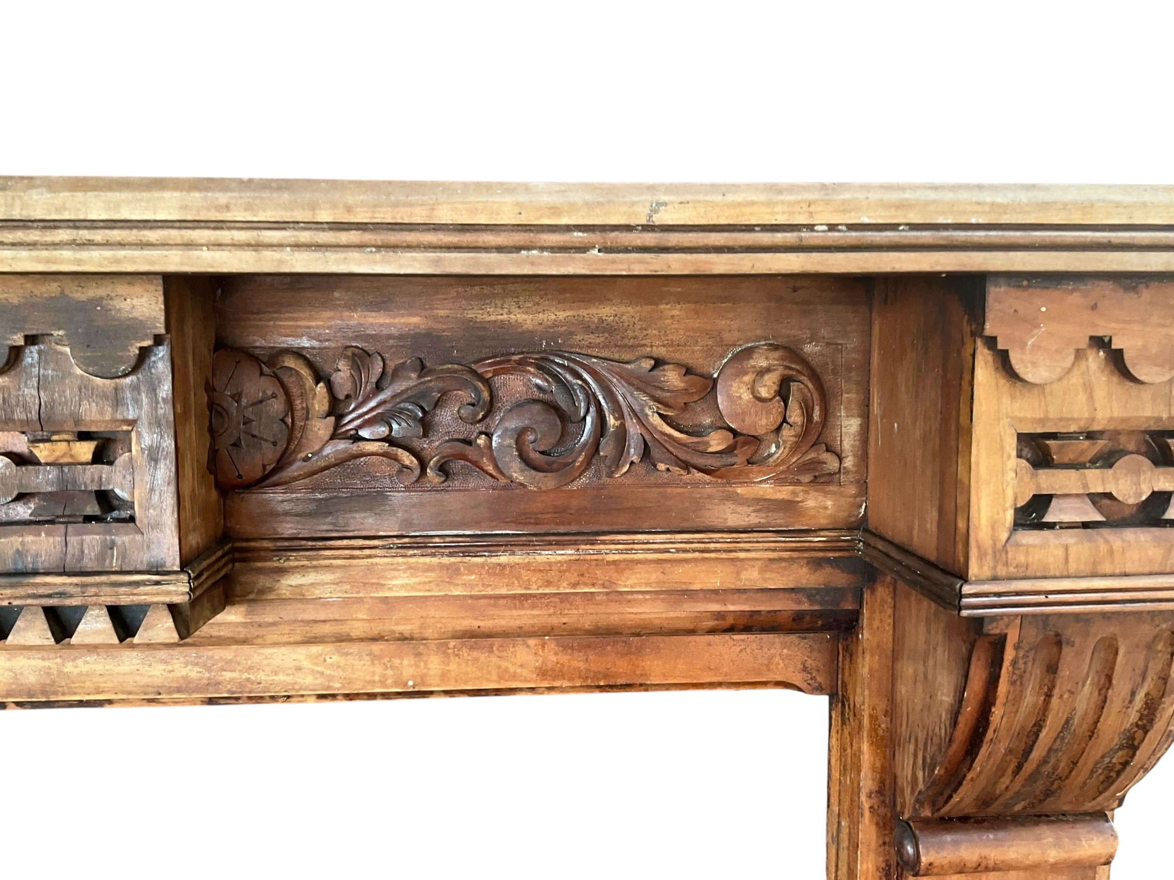 Antique 5 Foot Wide Old Farmhouse Fireplace Mantle