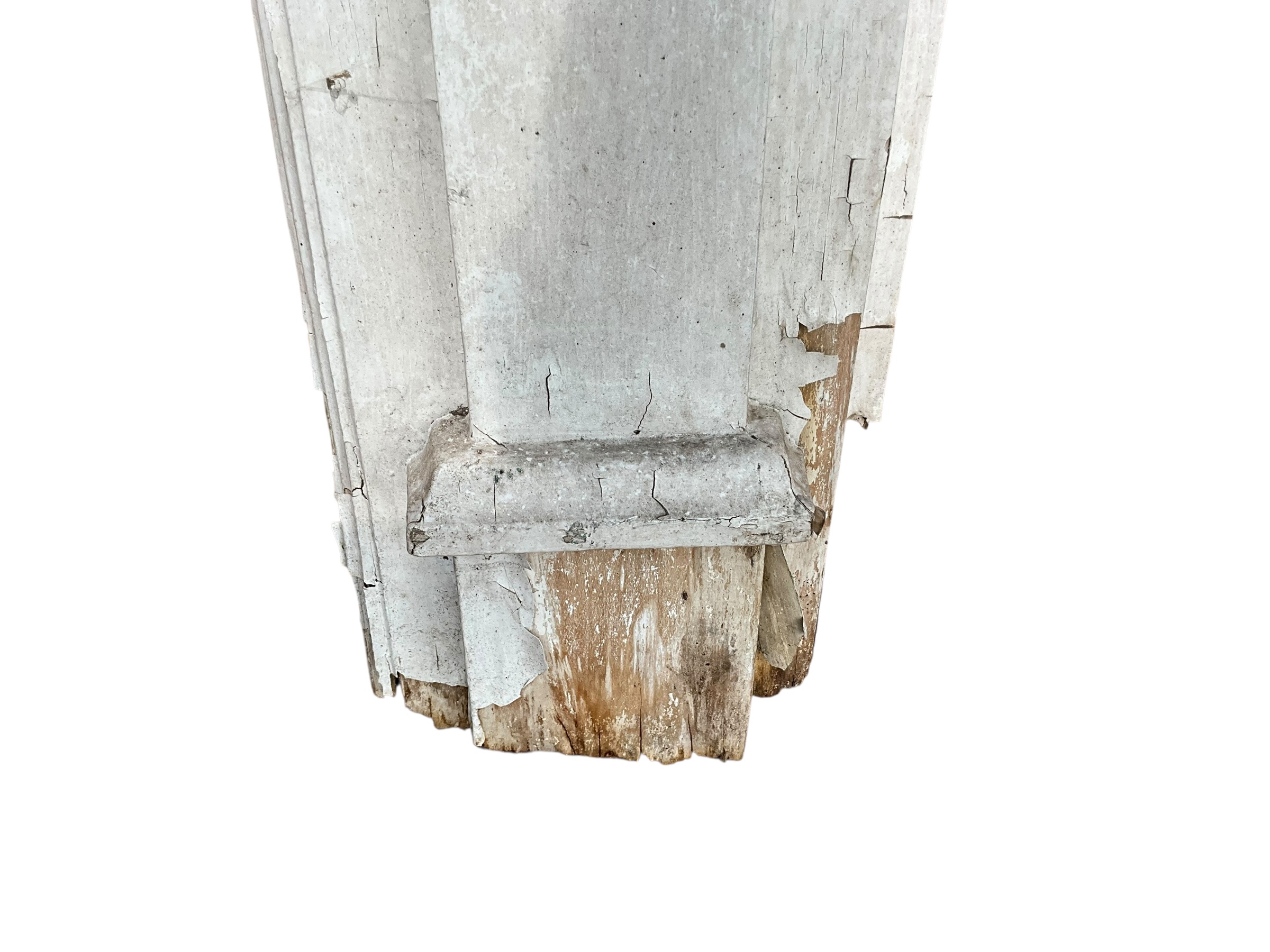 Antique Large Farmhouse Chippy Paint Fireplace Mantle