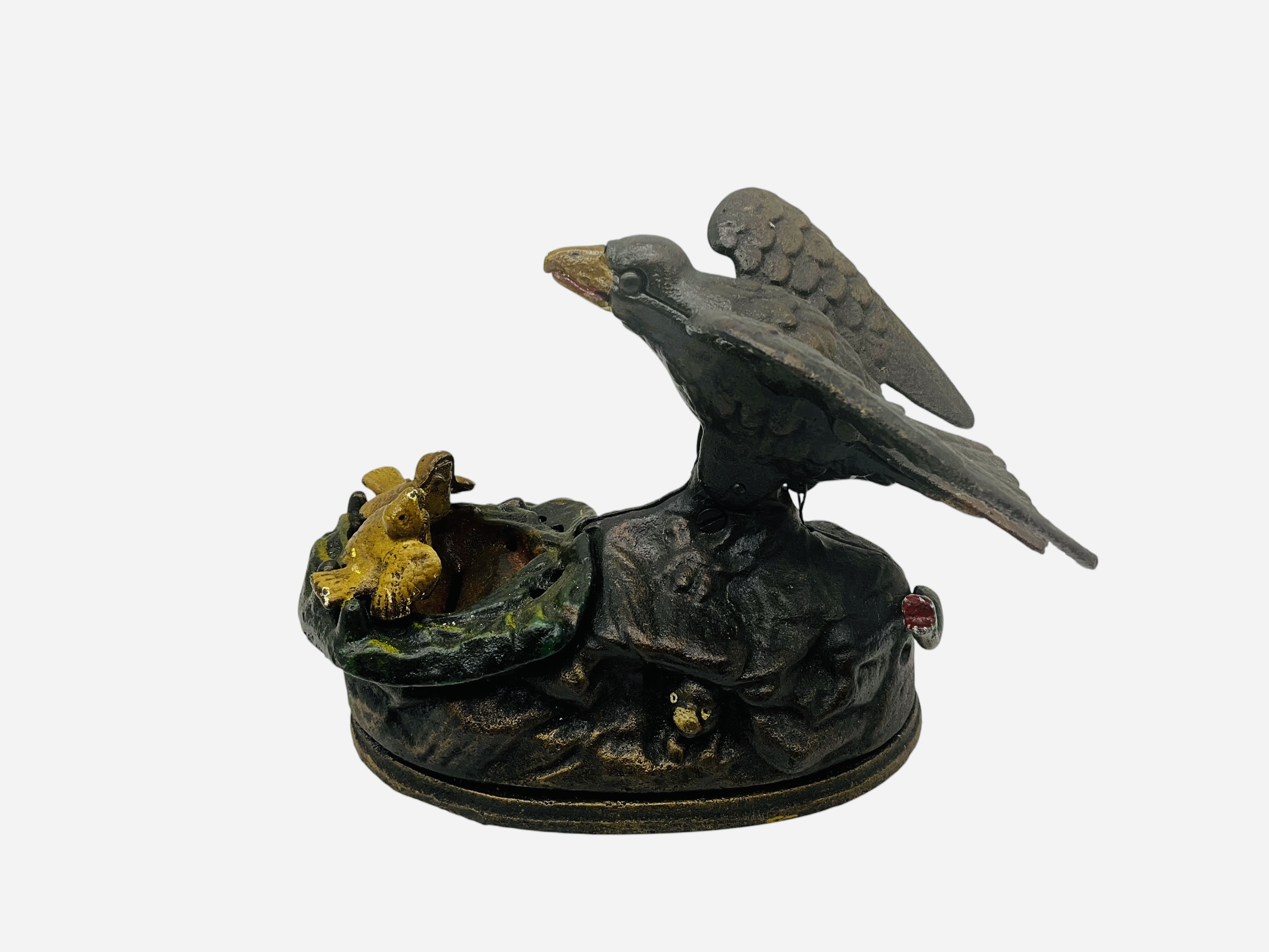Reproduced Mechanical Cast Iron Eagle Eaglets Bank