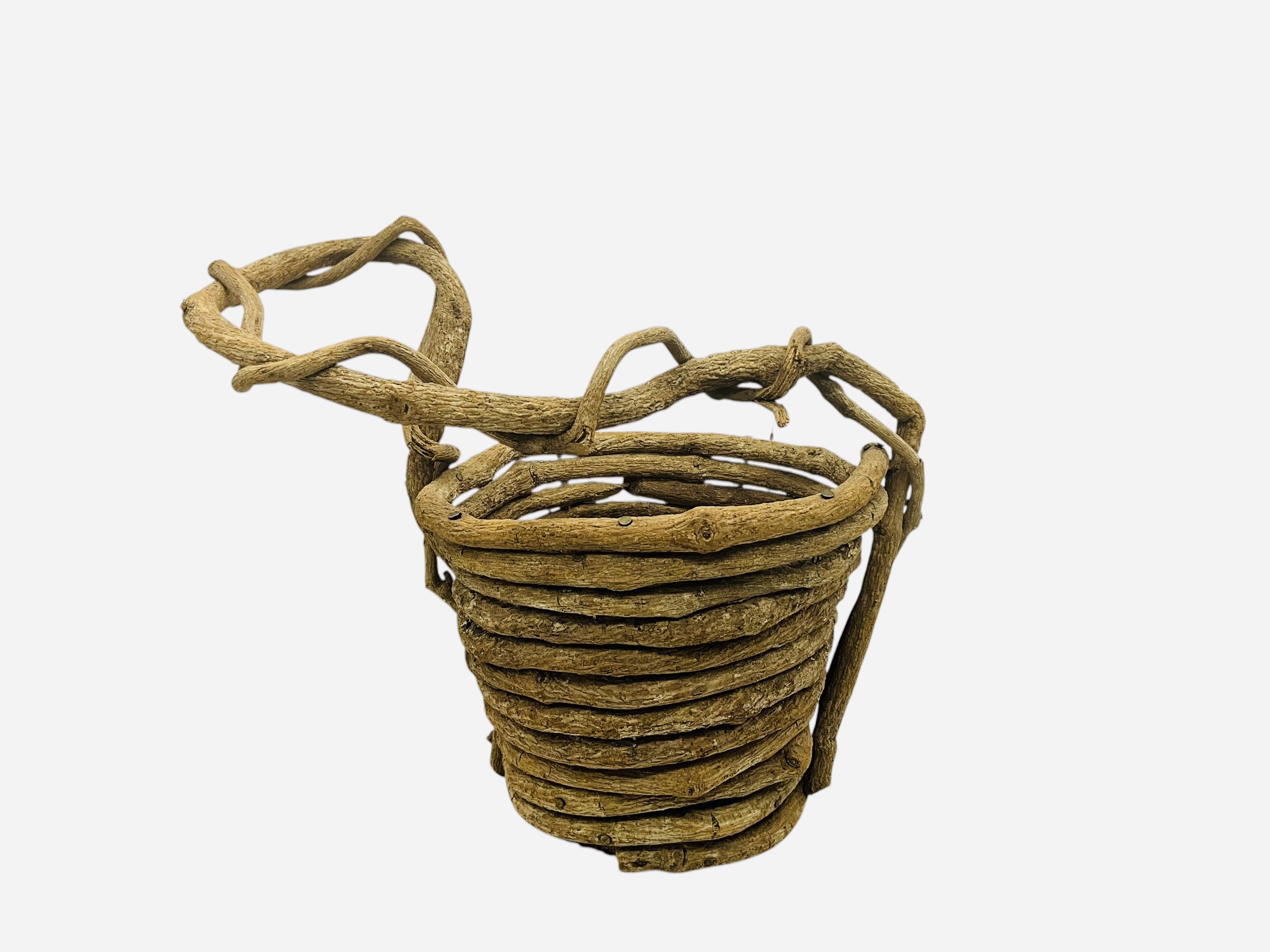 Rustic Handcrafted Hand Woven Twig Basket