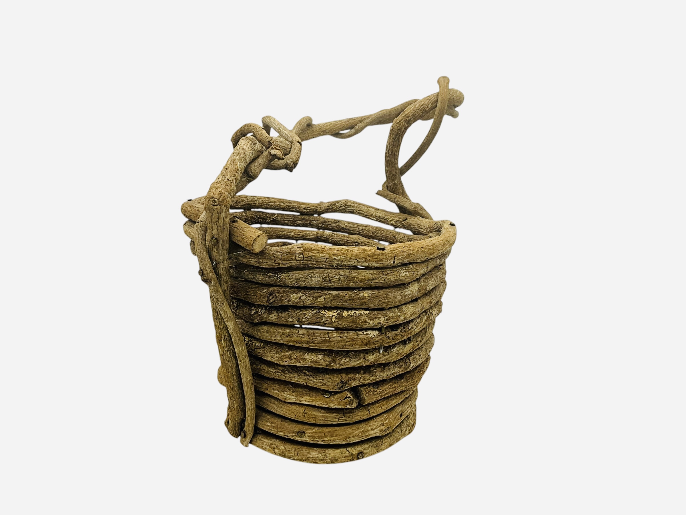Rustic Handcrafted Hand Woven Twig Basket