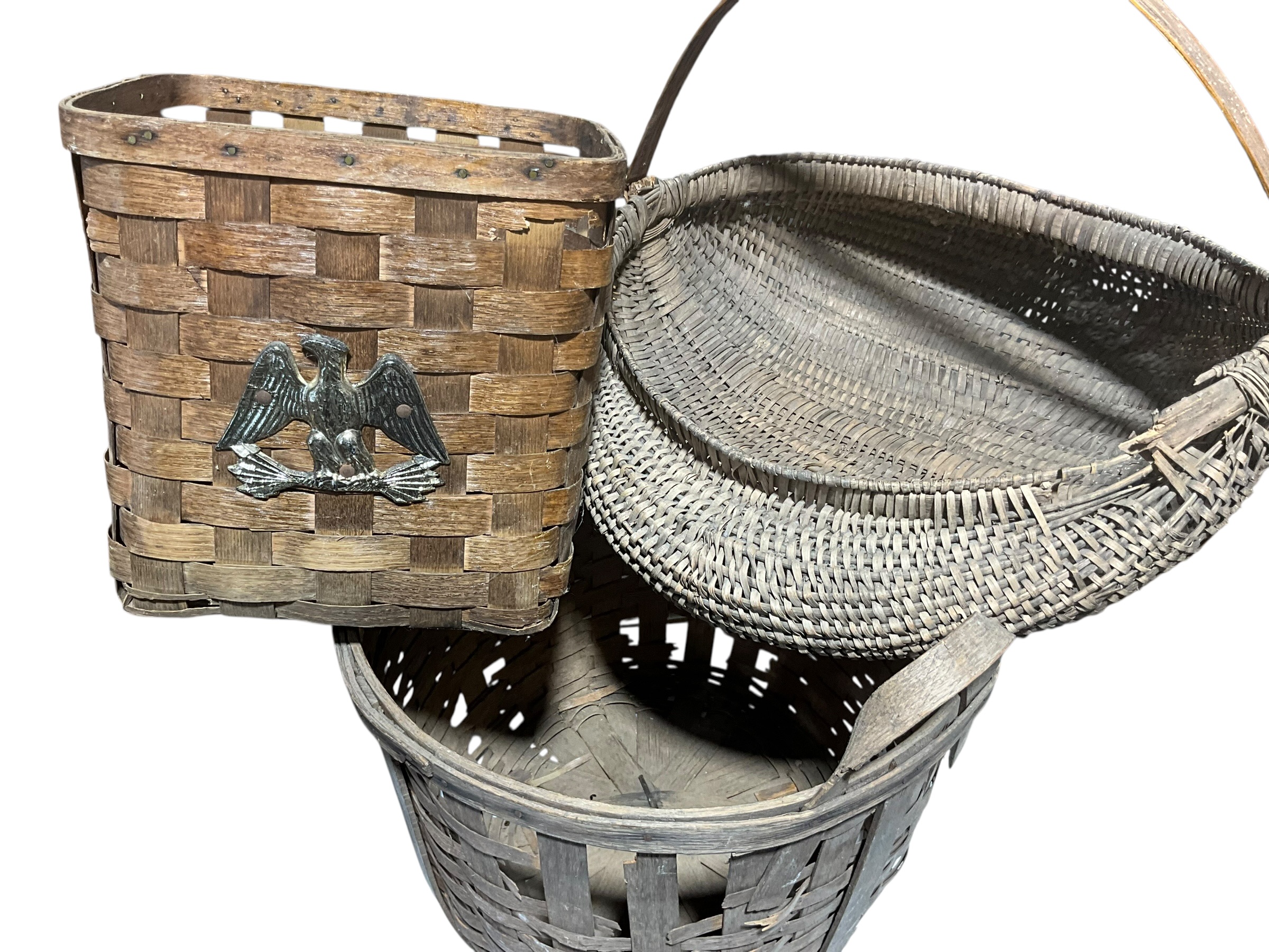 Lot Of 6 Vintage Split Oak Baskets