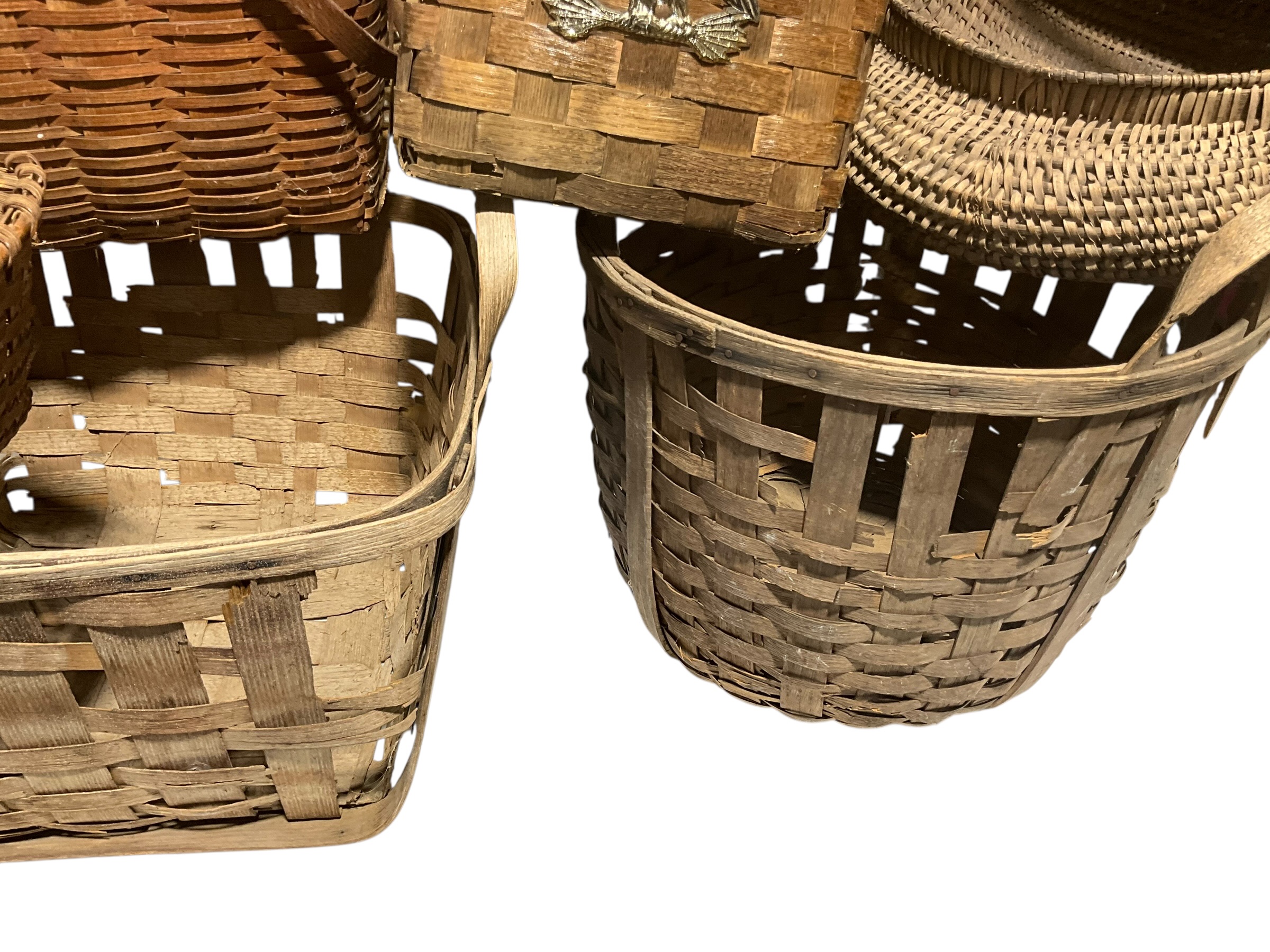 Lot Of 6 Vintage Split Oak Baskets