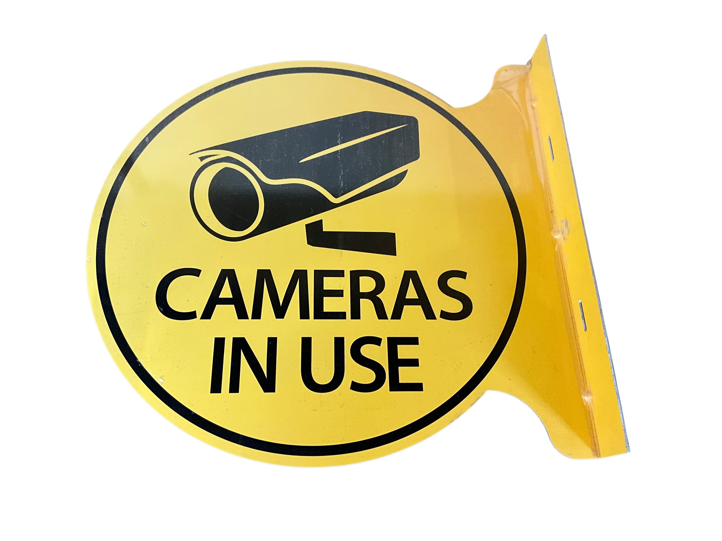 Metal “Cameras in Use” Flange Sign