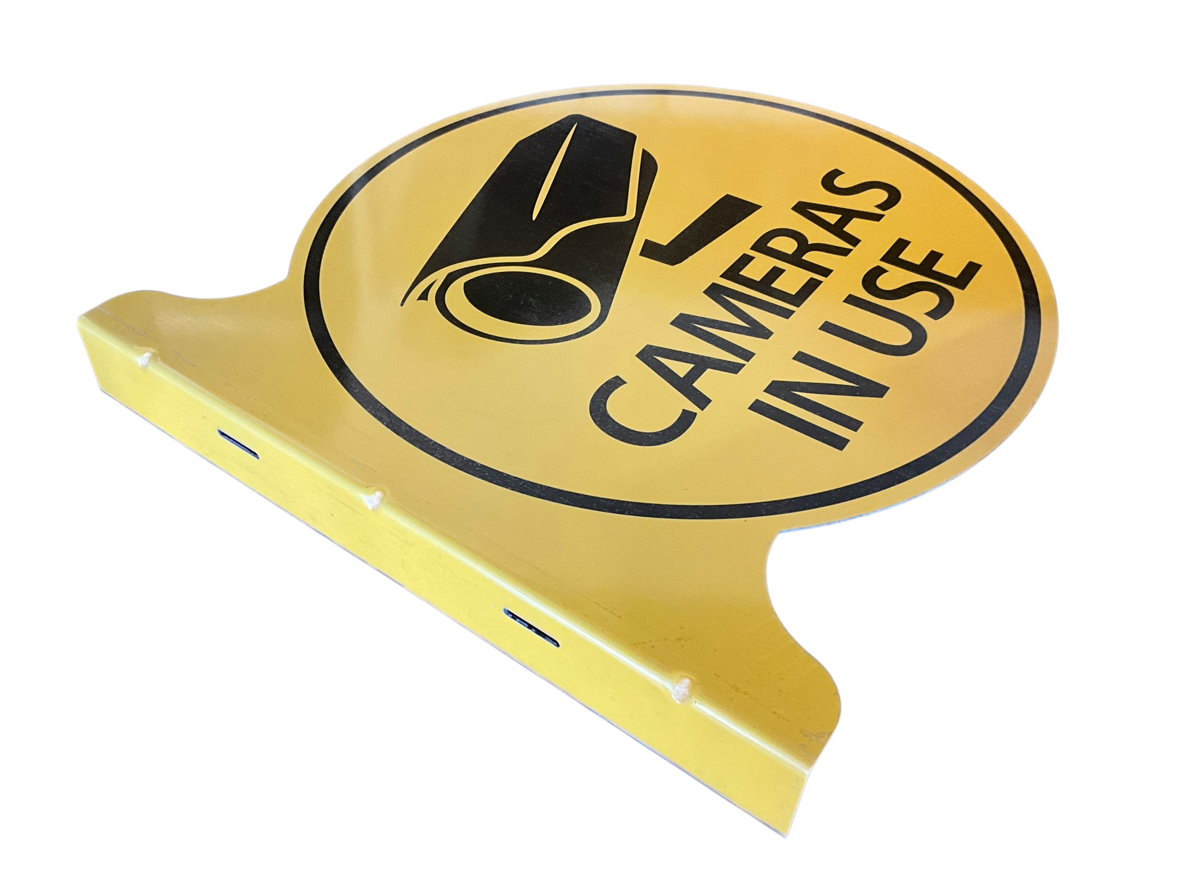 Metal “Cameras in Use” Flange Sign
