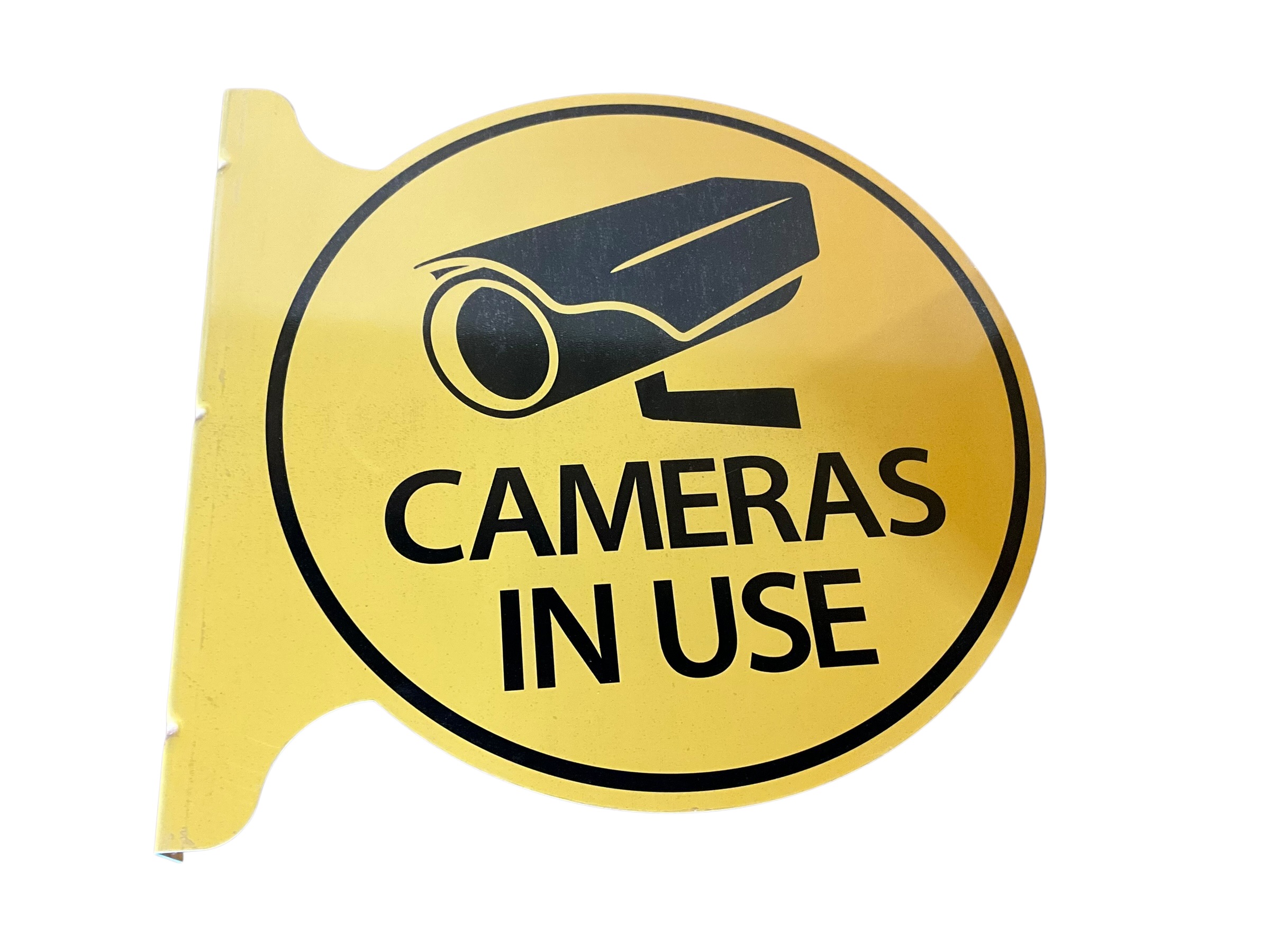 Metal “Cameras in Use” Flange Sign
