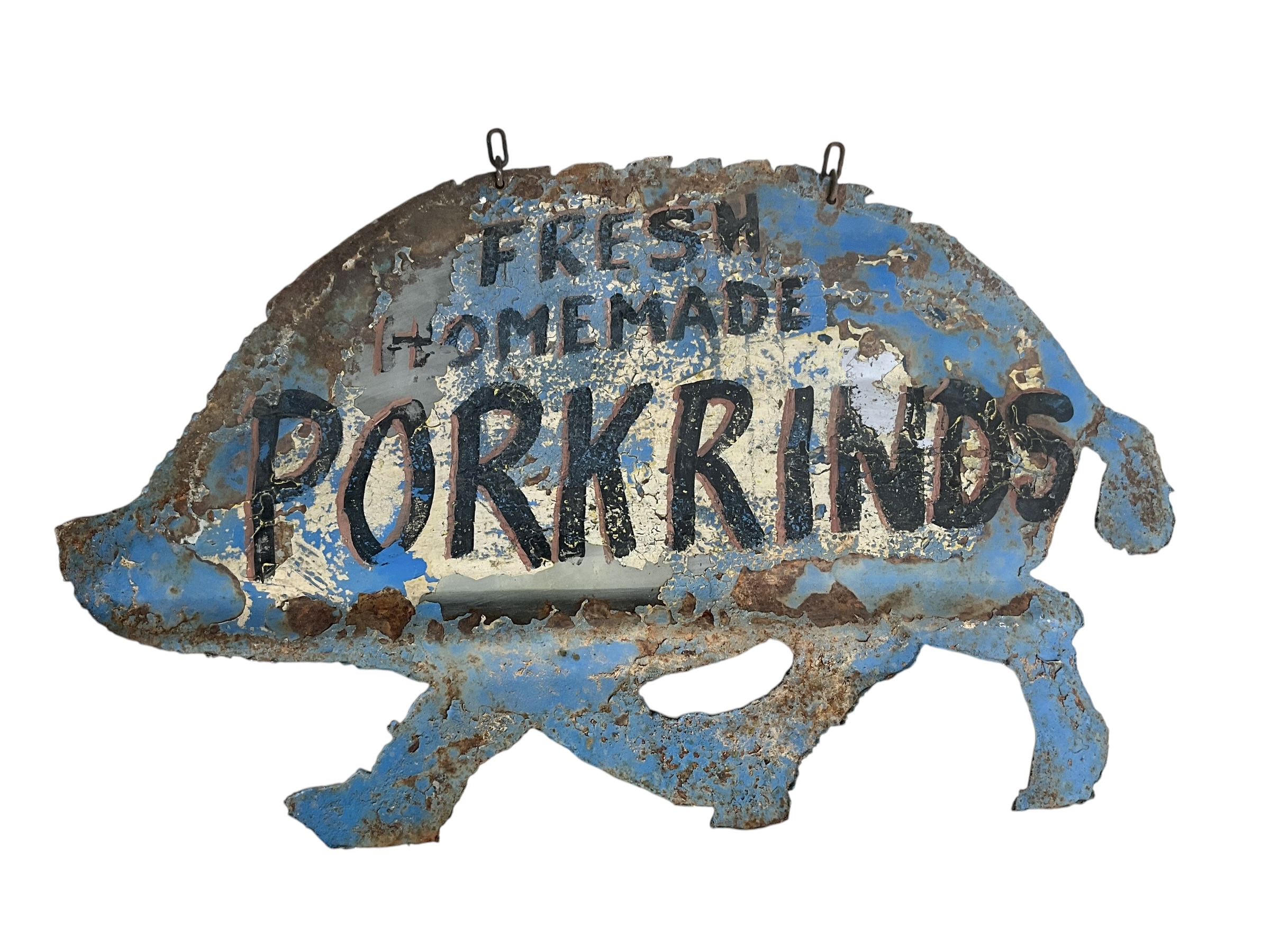Metal Handmade Advertising Trade Sign FRESH HOMEMADE PORK RINDS