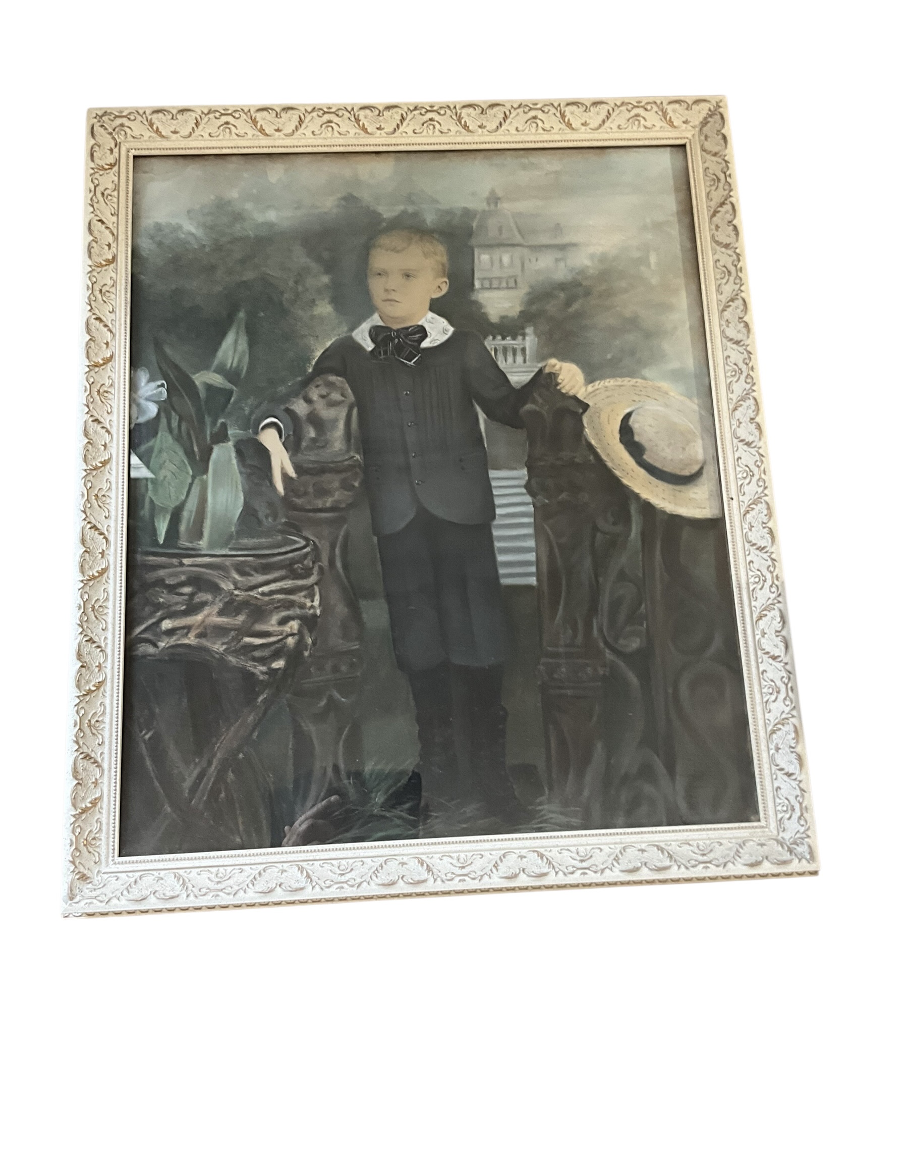 Original Antique Oil Painting of Young Boy