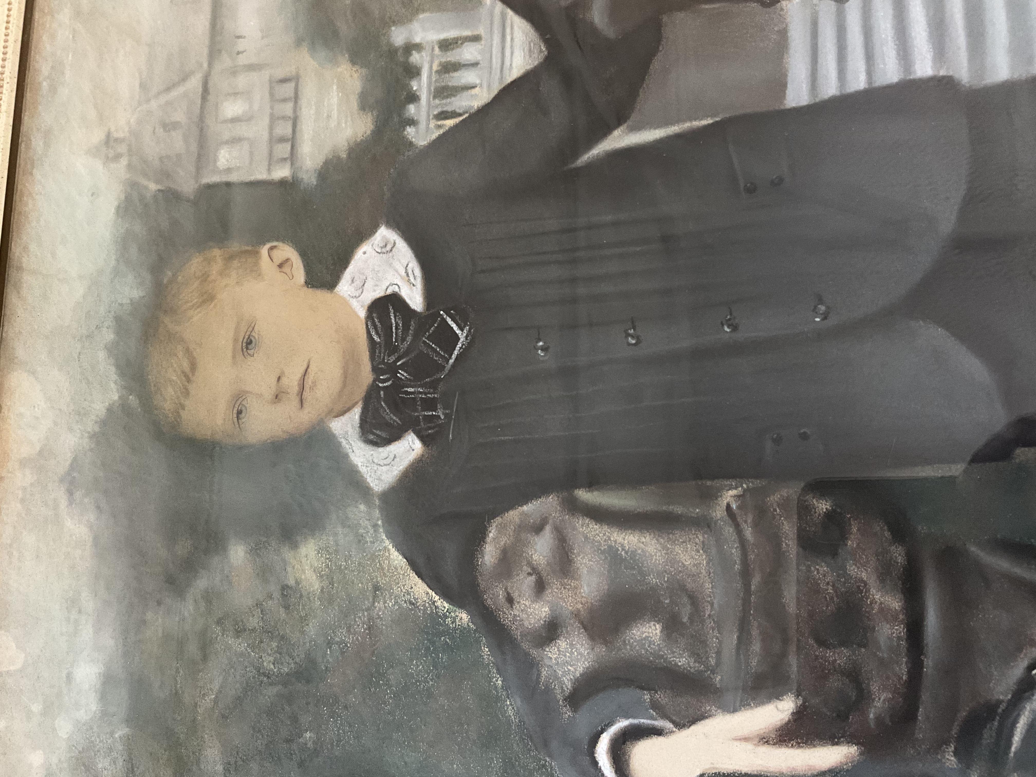 Original Antique Oil Painting of Young Boy