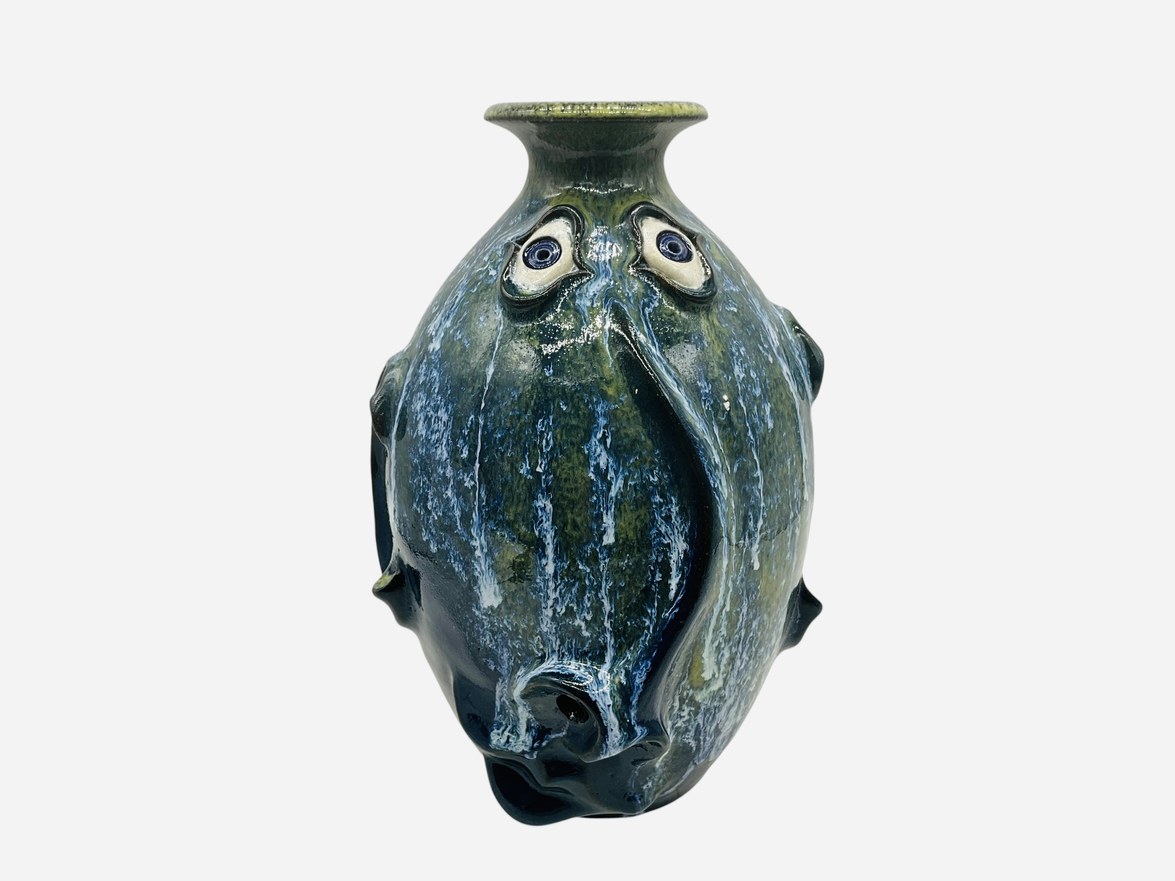 Jonathon Corn Long Nose Face Jug / Great Glaze