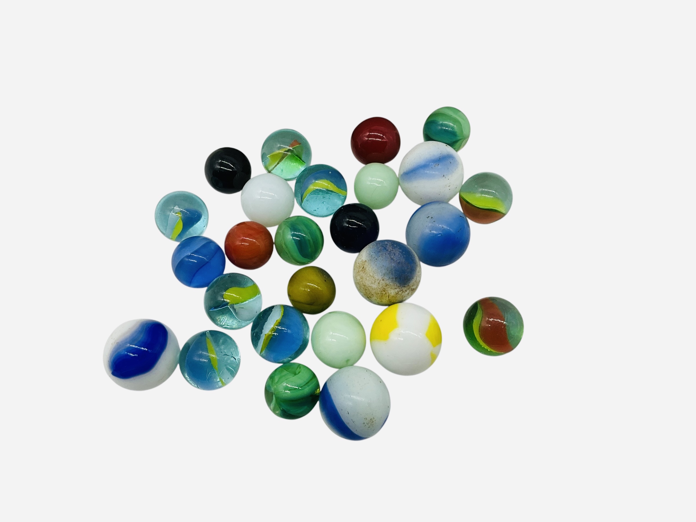 Cloth Pouch Of Marbles / Attic Find