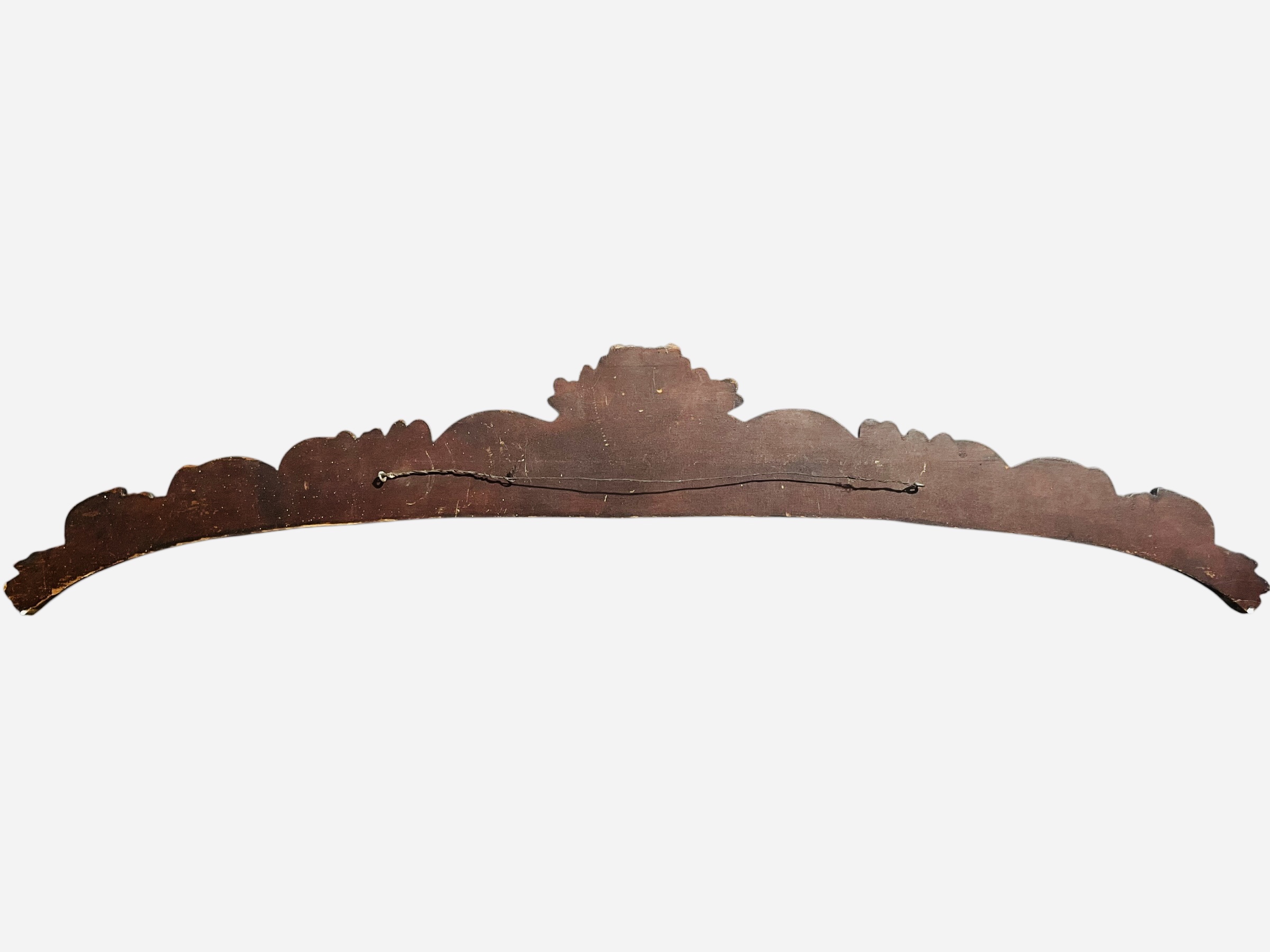 Antique Bacchus Head Sculpted Wood Pediment Architectural Salvage