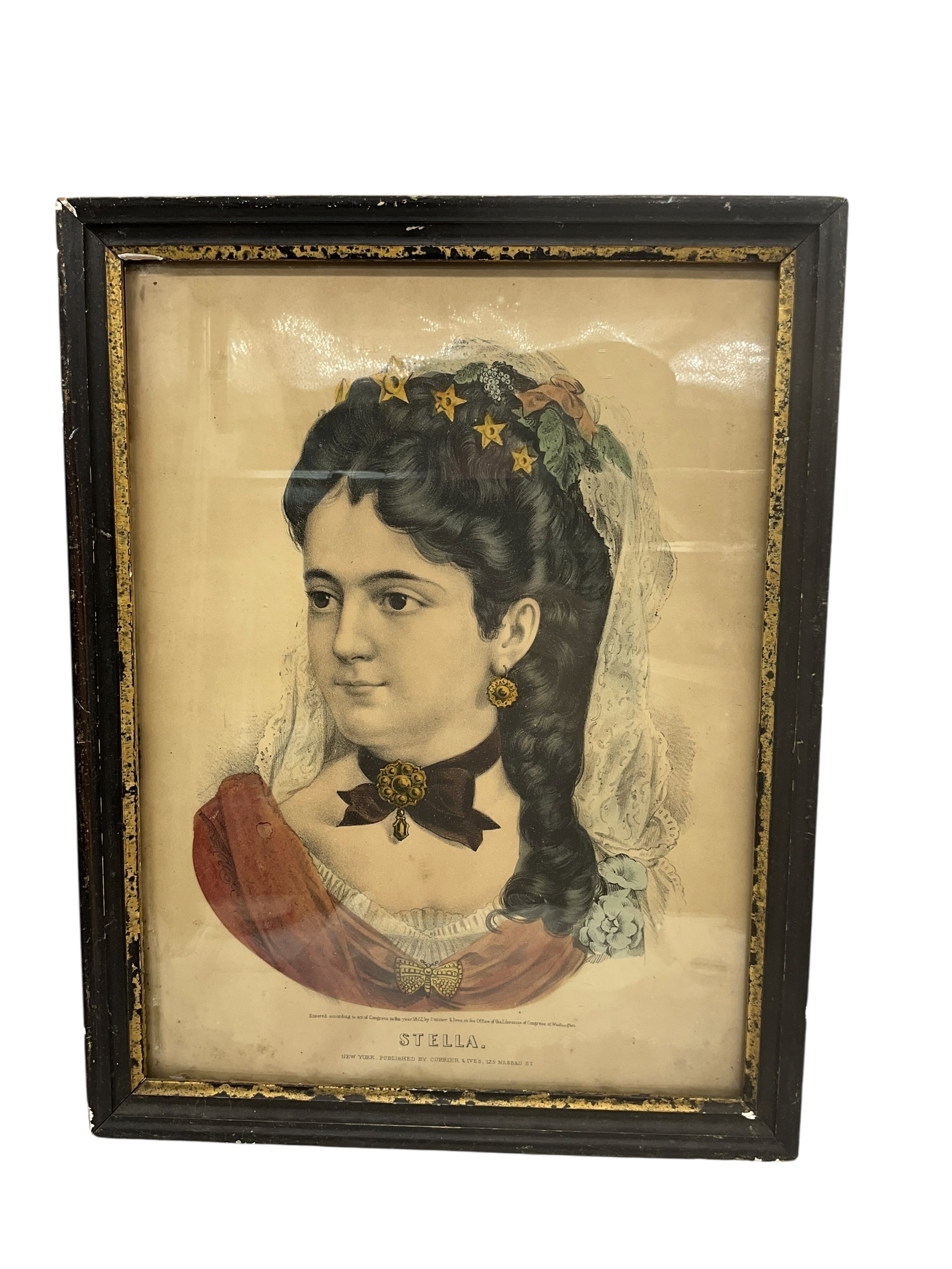 Vintage Framed Currier & Ives STELLA
