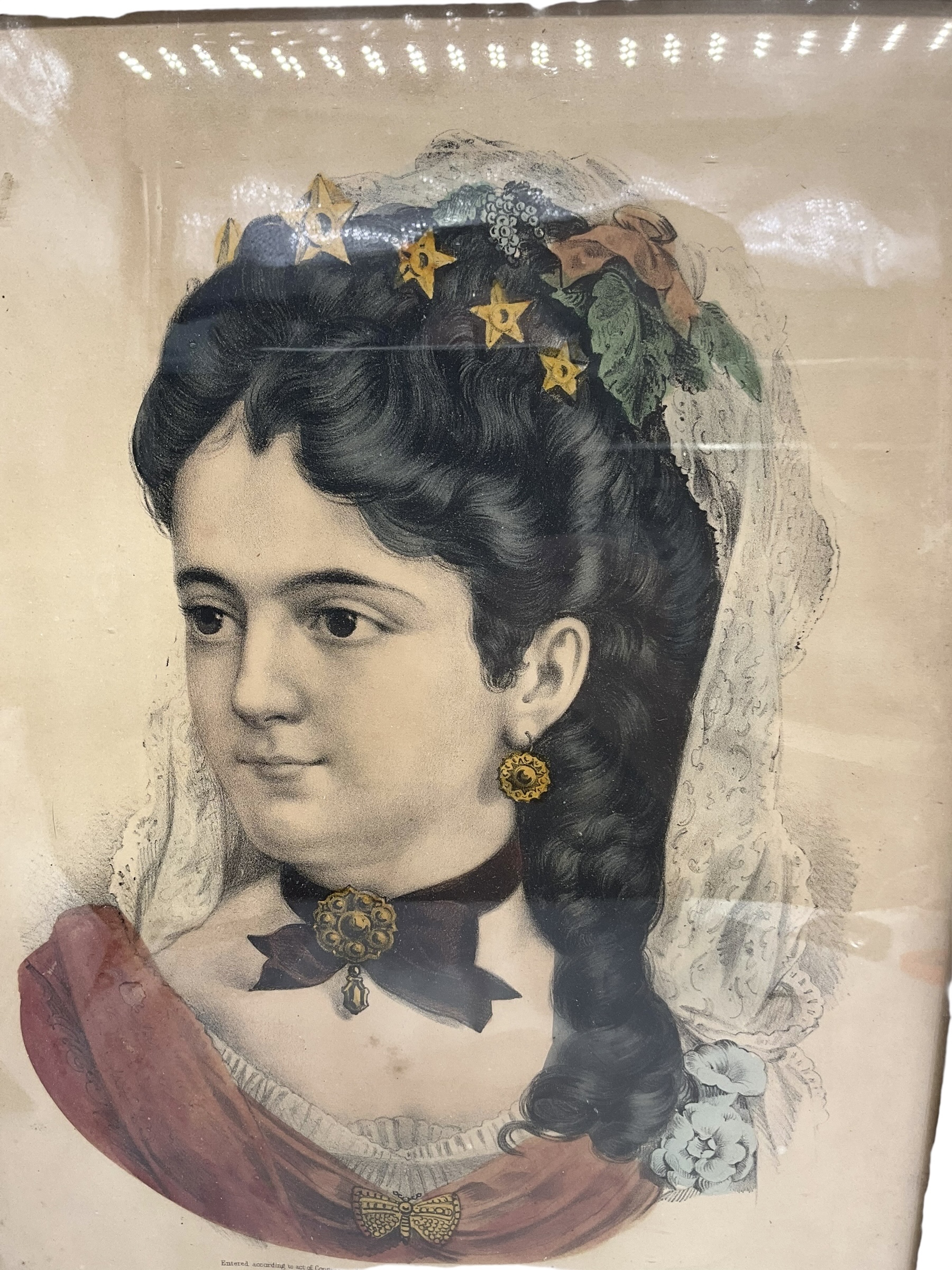 Vintage Framed Currier & Ives STELLA