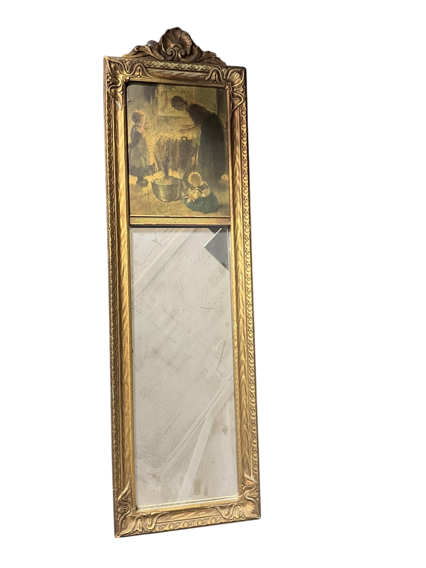 Antique French Trumeau Wall Mirror