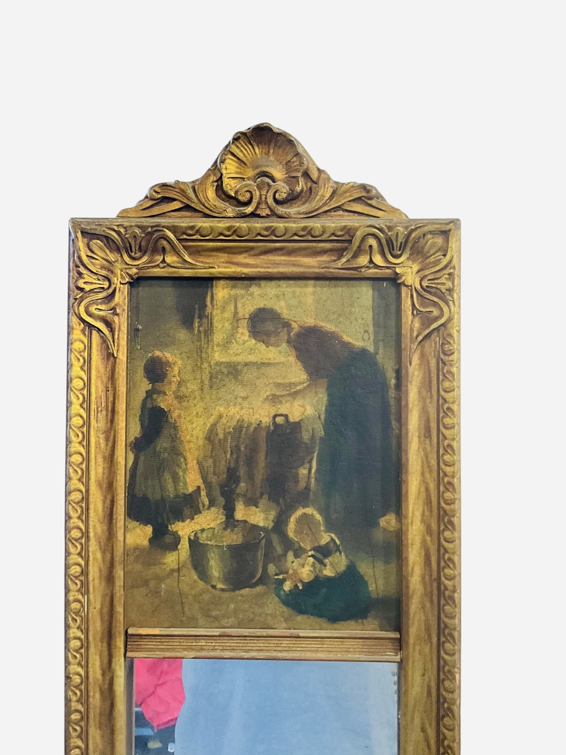 Antique French Trumeau Wall Mirror