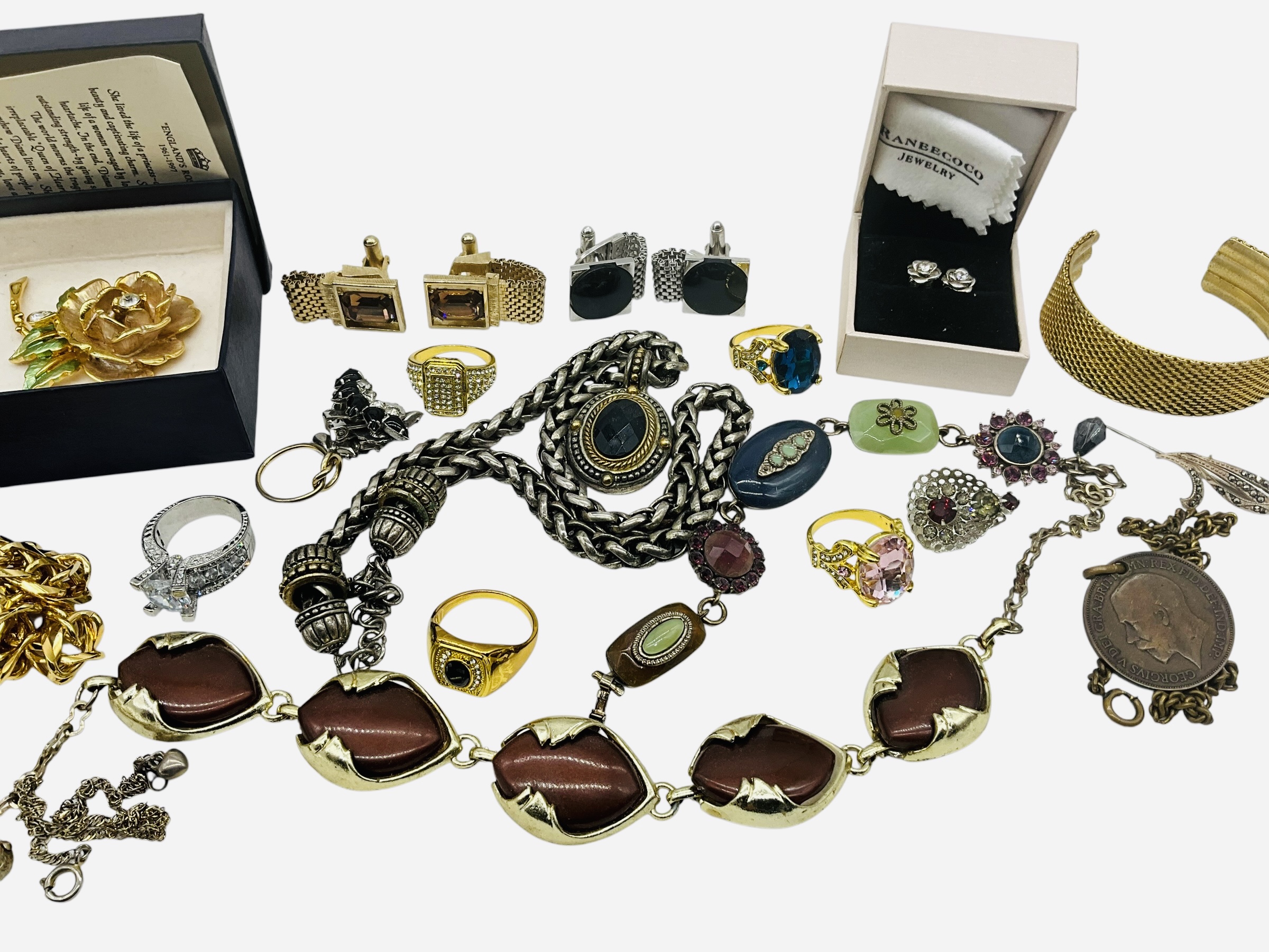 Misc Jewelry Box Lot Assorted Jewelry Pieces