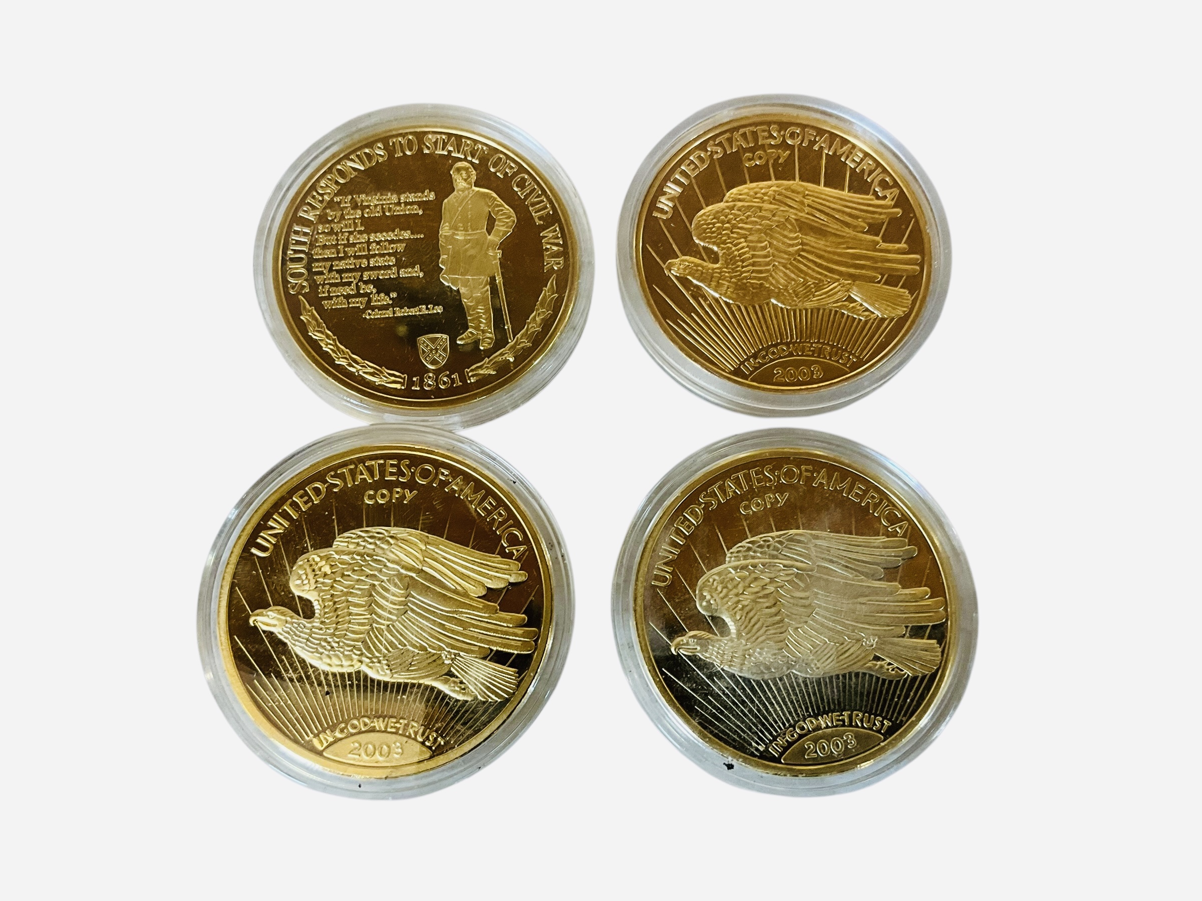 Lot Of 4 Gold Eagle / Civil War Proof Coins