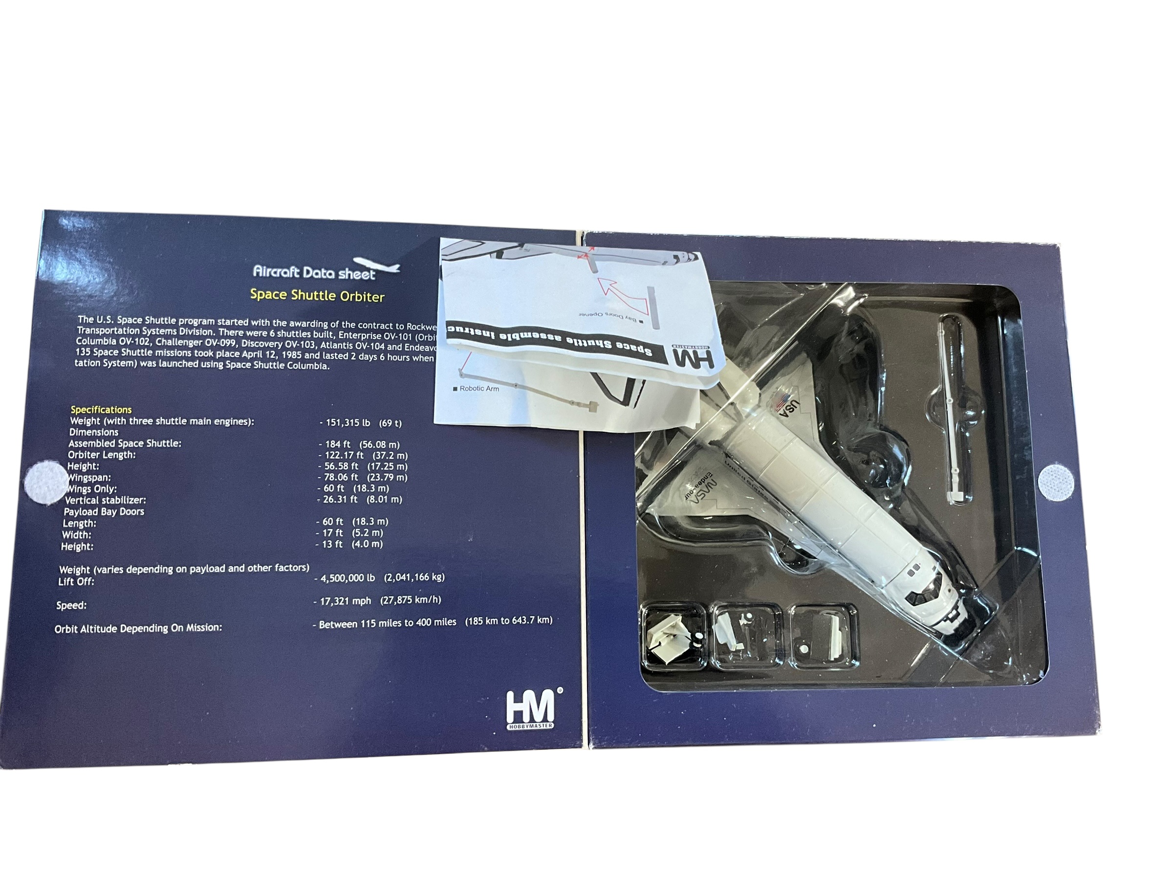 HobbyMaster Space Shuttle Orbiter 1:200 Die Cast Model