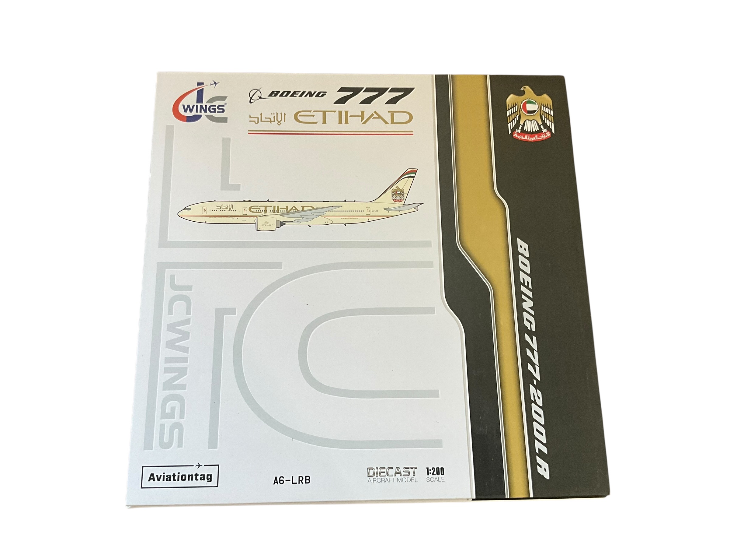 JC Wings Boeing 777 Etihad Die Cast Model w/ Aviation Tag
