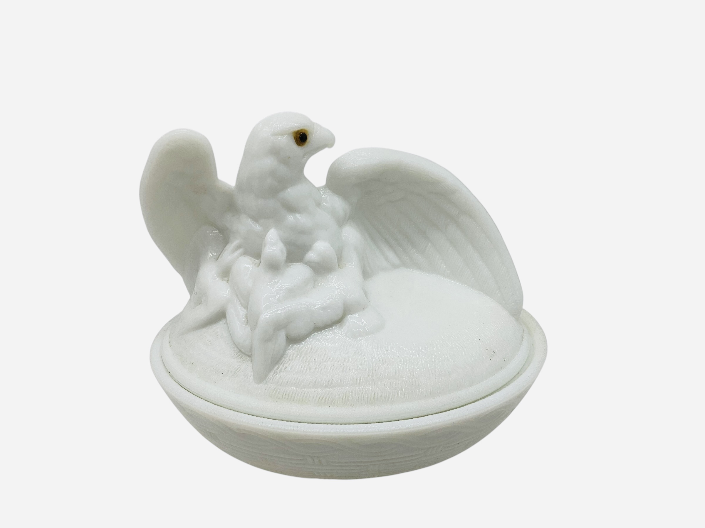 Vintage Westmoreland Milk Glass Eagle On Nest