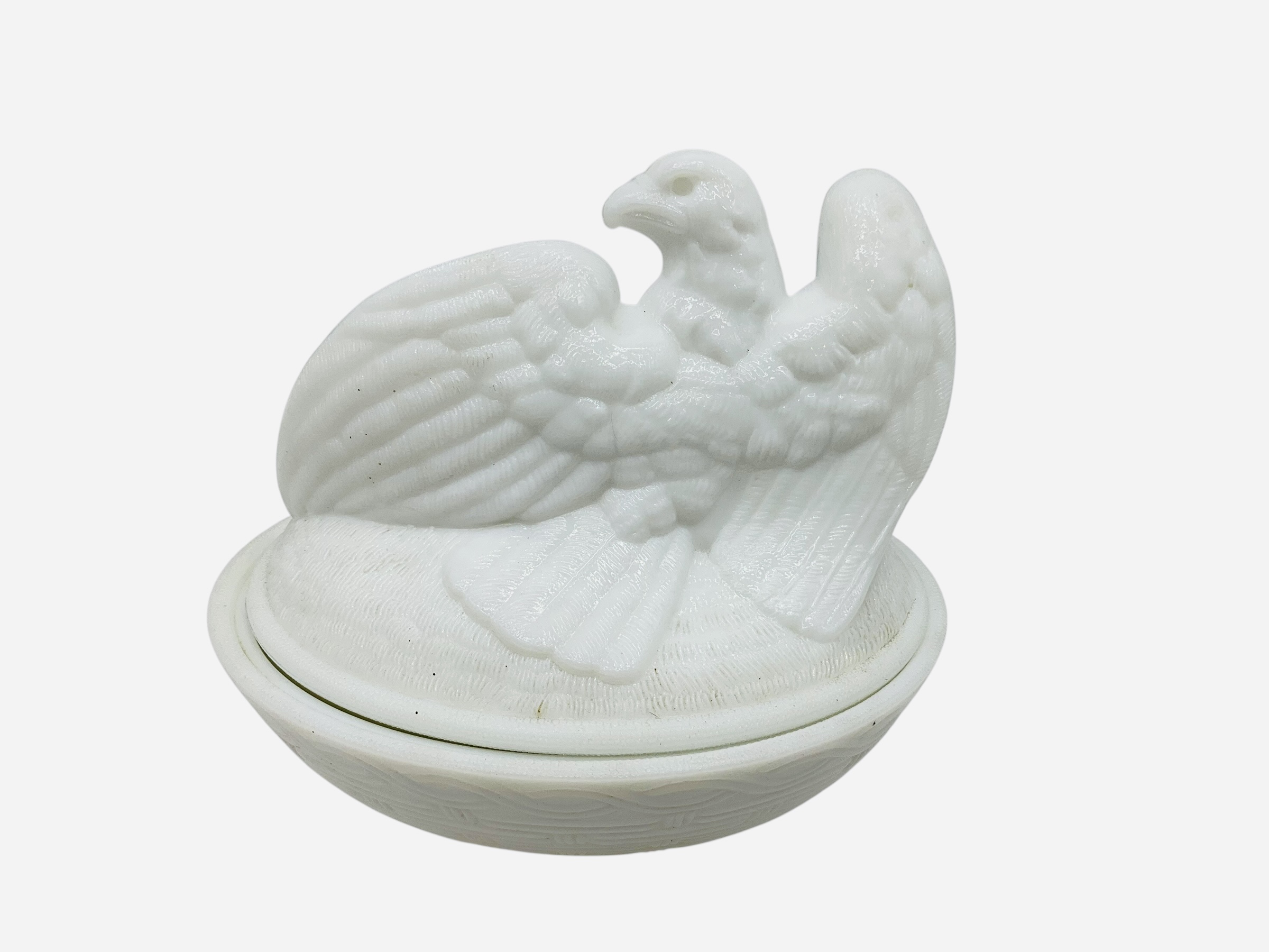 Vintage Westmoreland Milk Glass Eagle On Nest