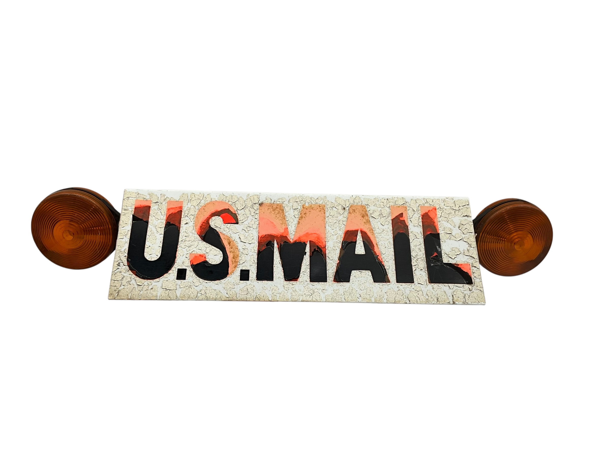 Vintage US Mail Carrier Topper Sign Light