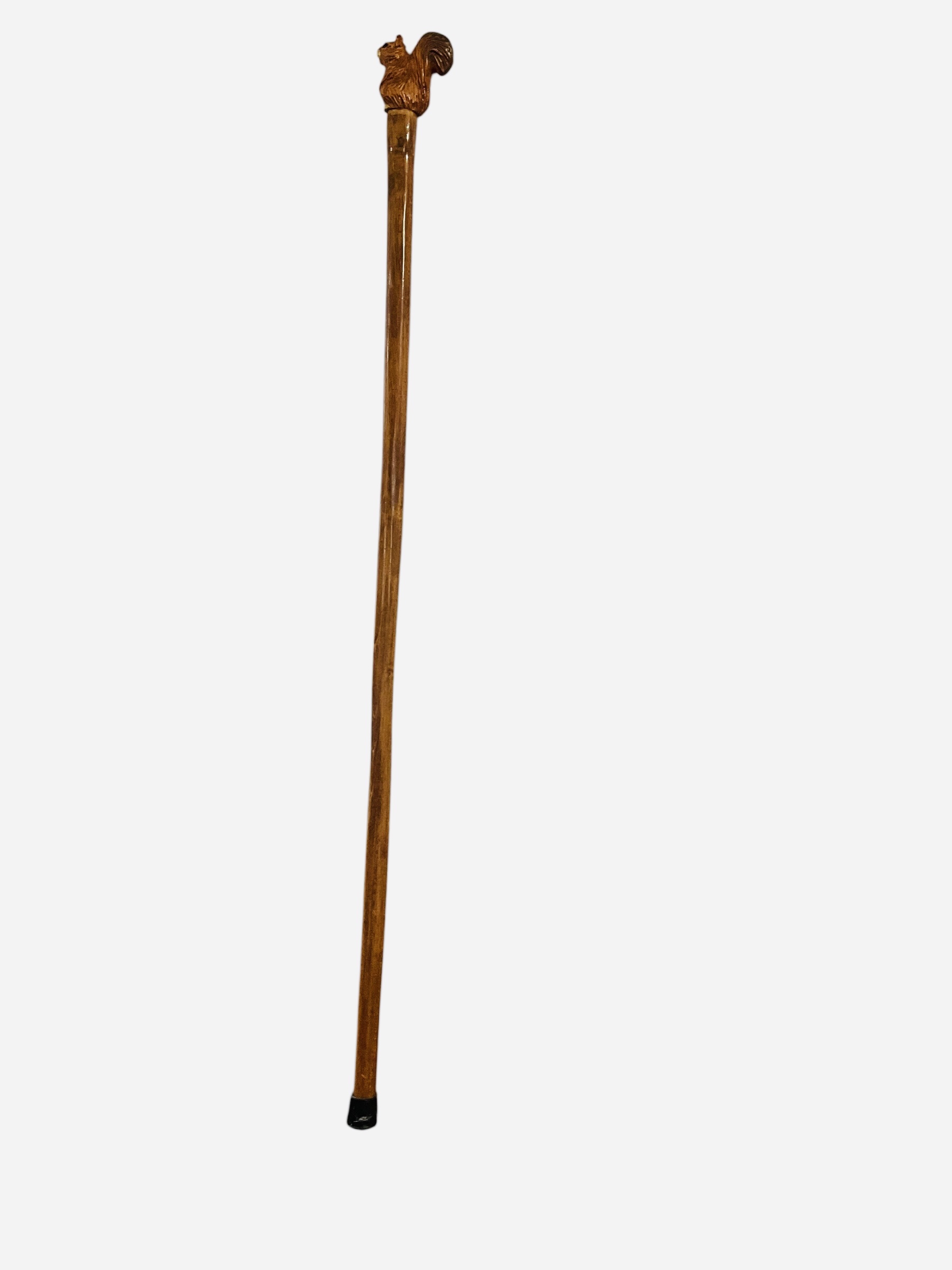 Carved Beaver Top Walking Stick