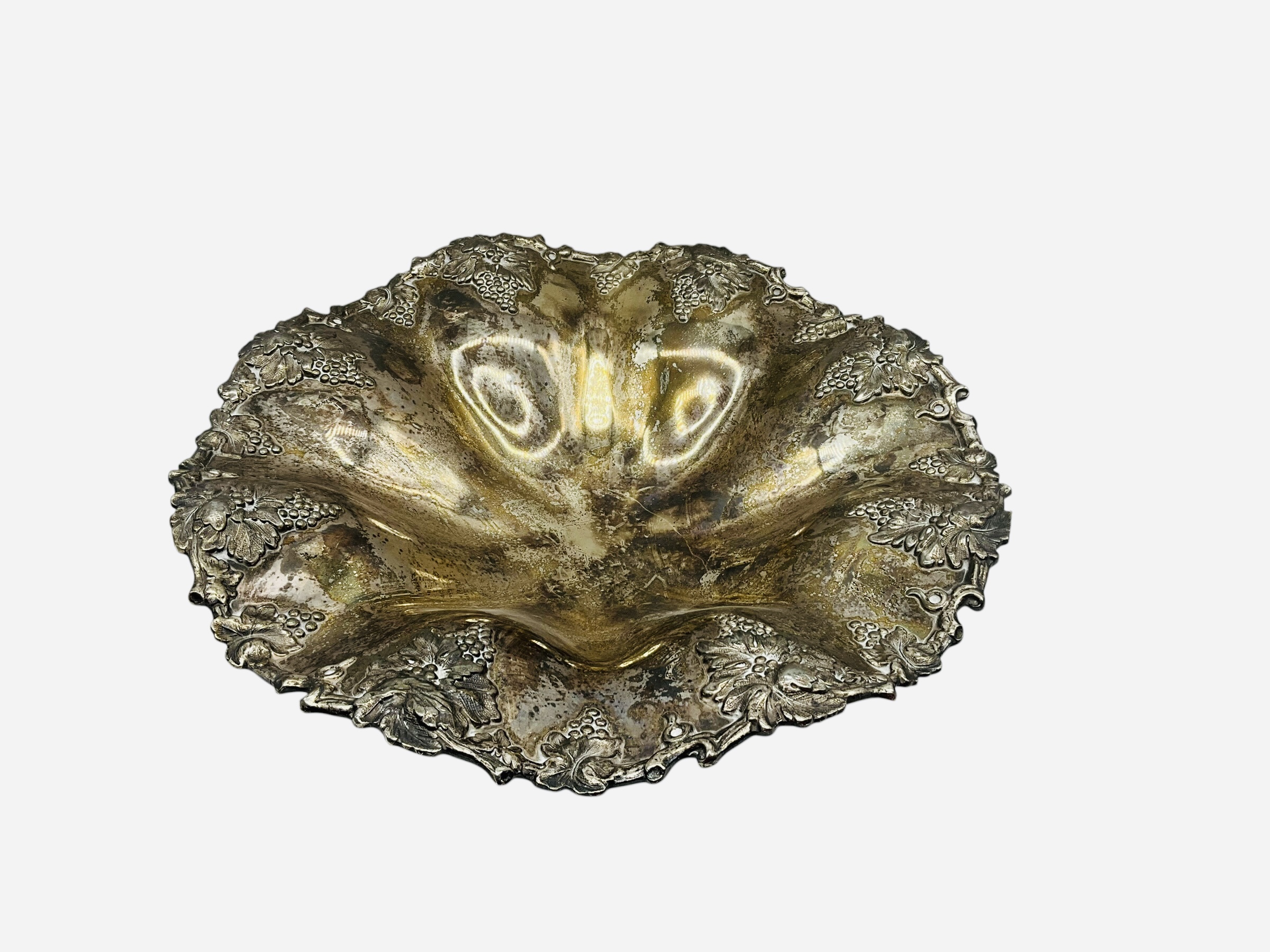 Sheffield Silver On Copper 156 Ruffled Edge Centerpiece