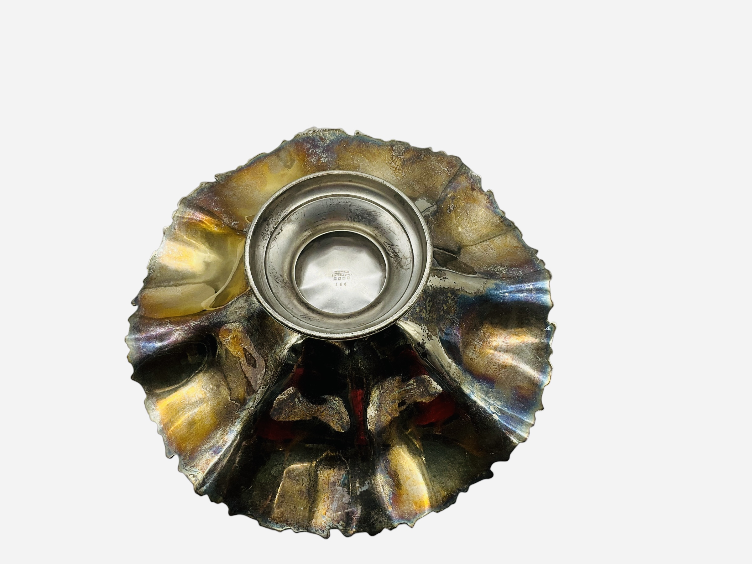 Sheffield Silver On Copper 156 Ruffled Edge Centerpiece