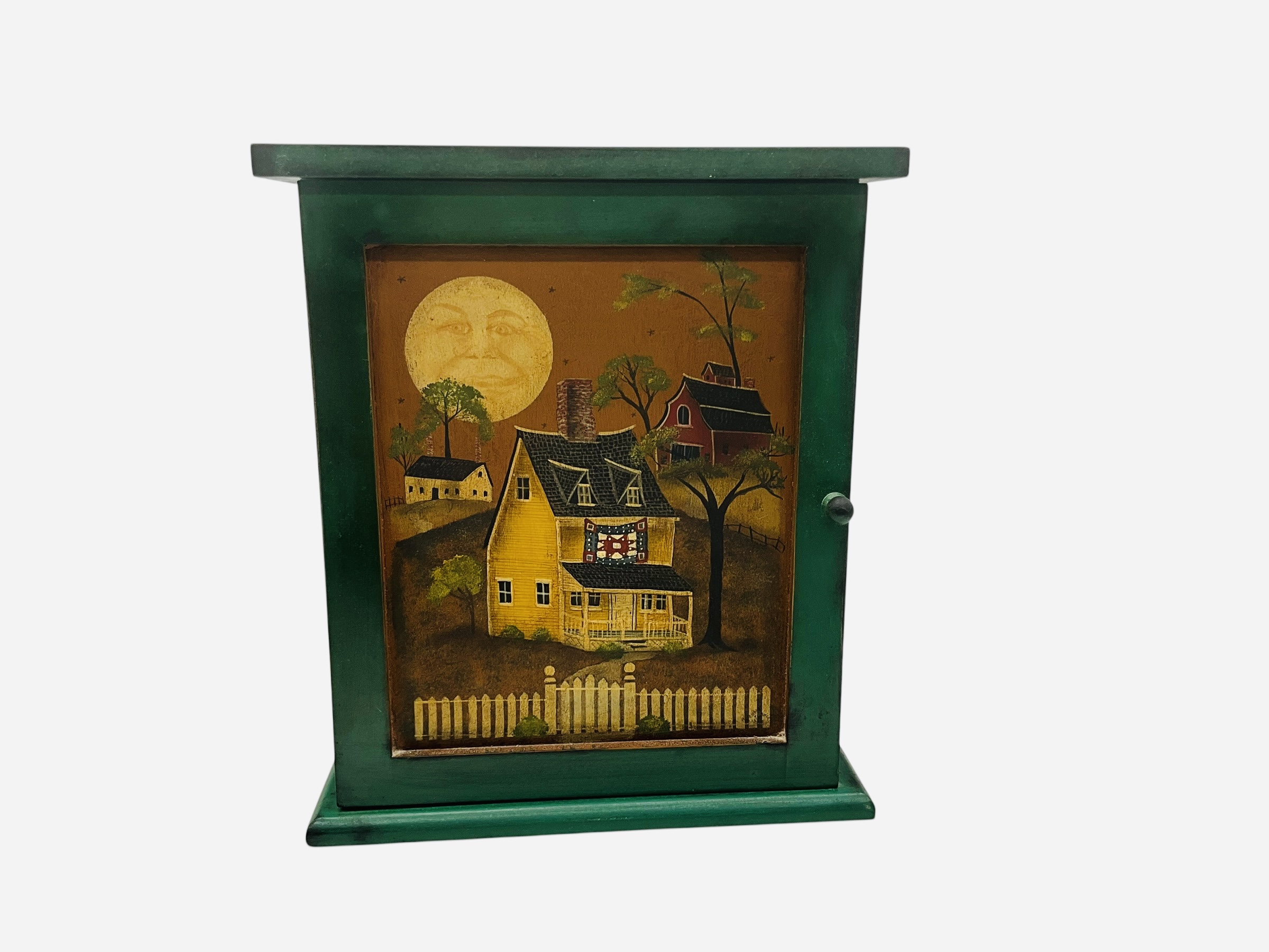 Small Hand Painted Folk Art Cabinet