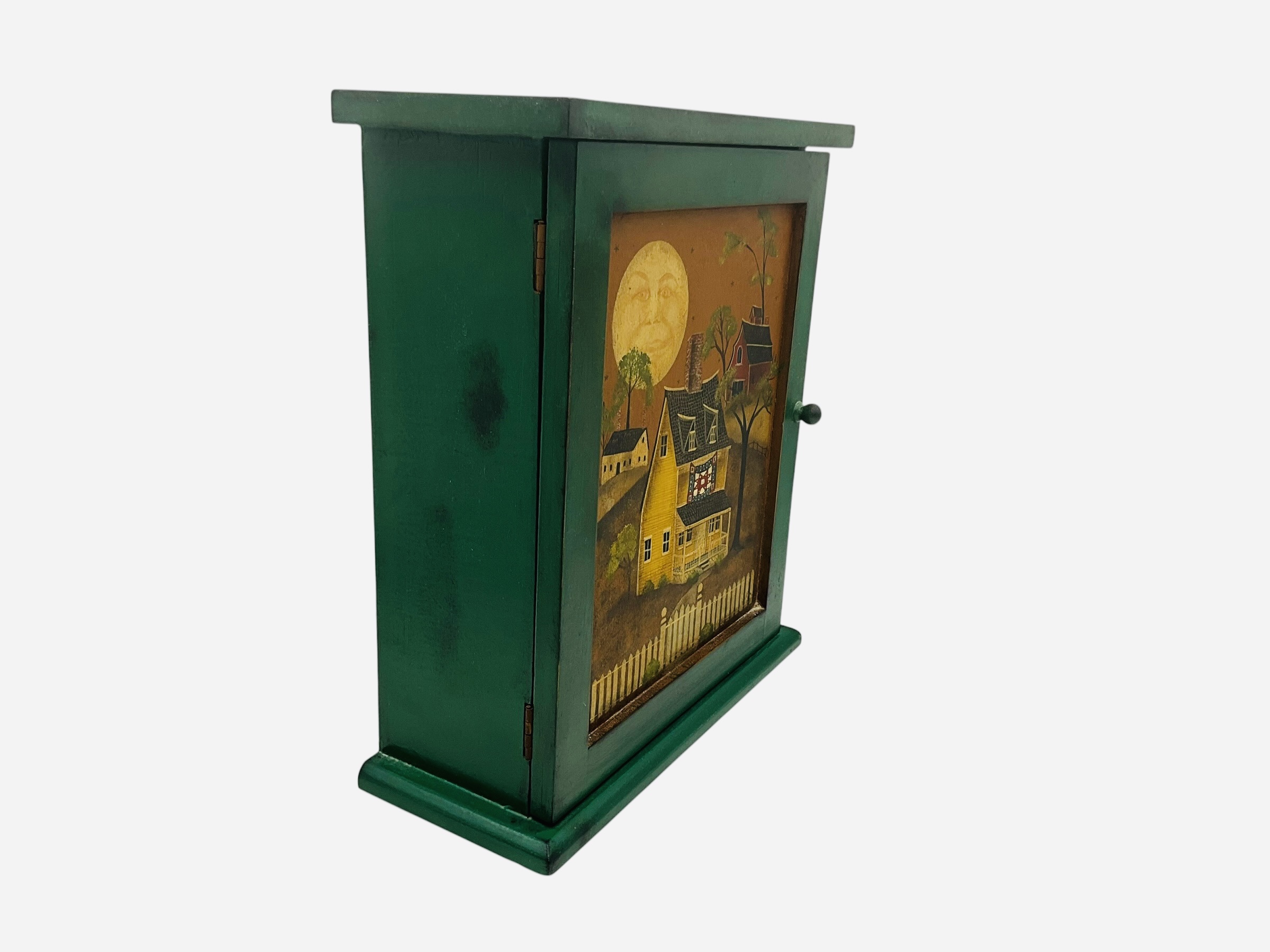 Small Hand Painted Folk Art Cabinet