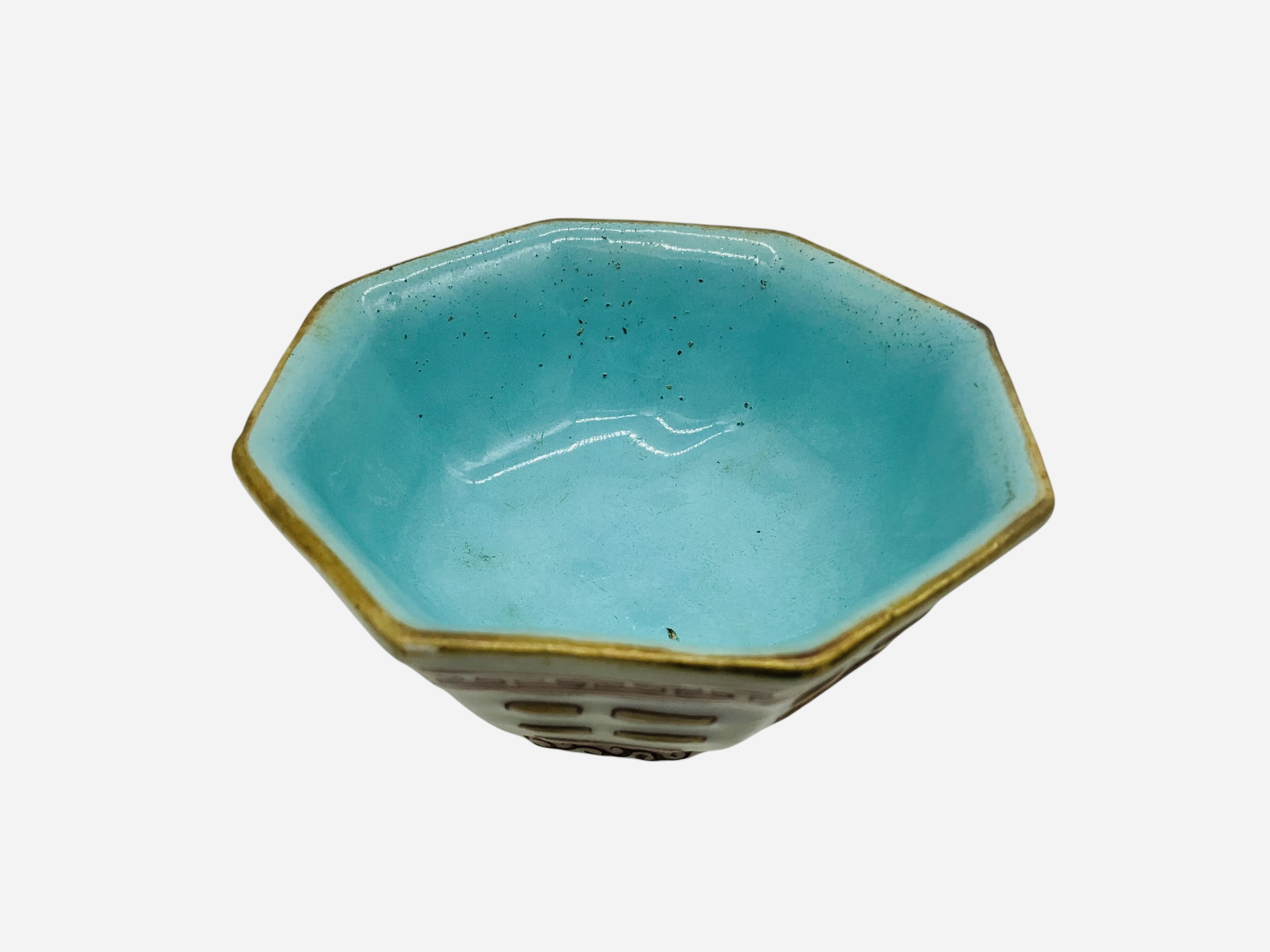 Porcelain Chinese Hexagonal Bowl Unknown Dynasty