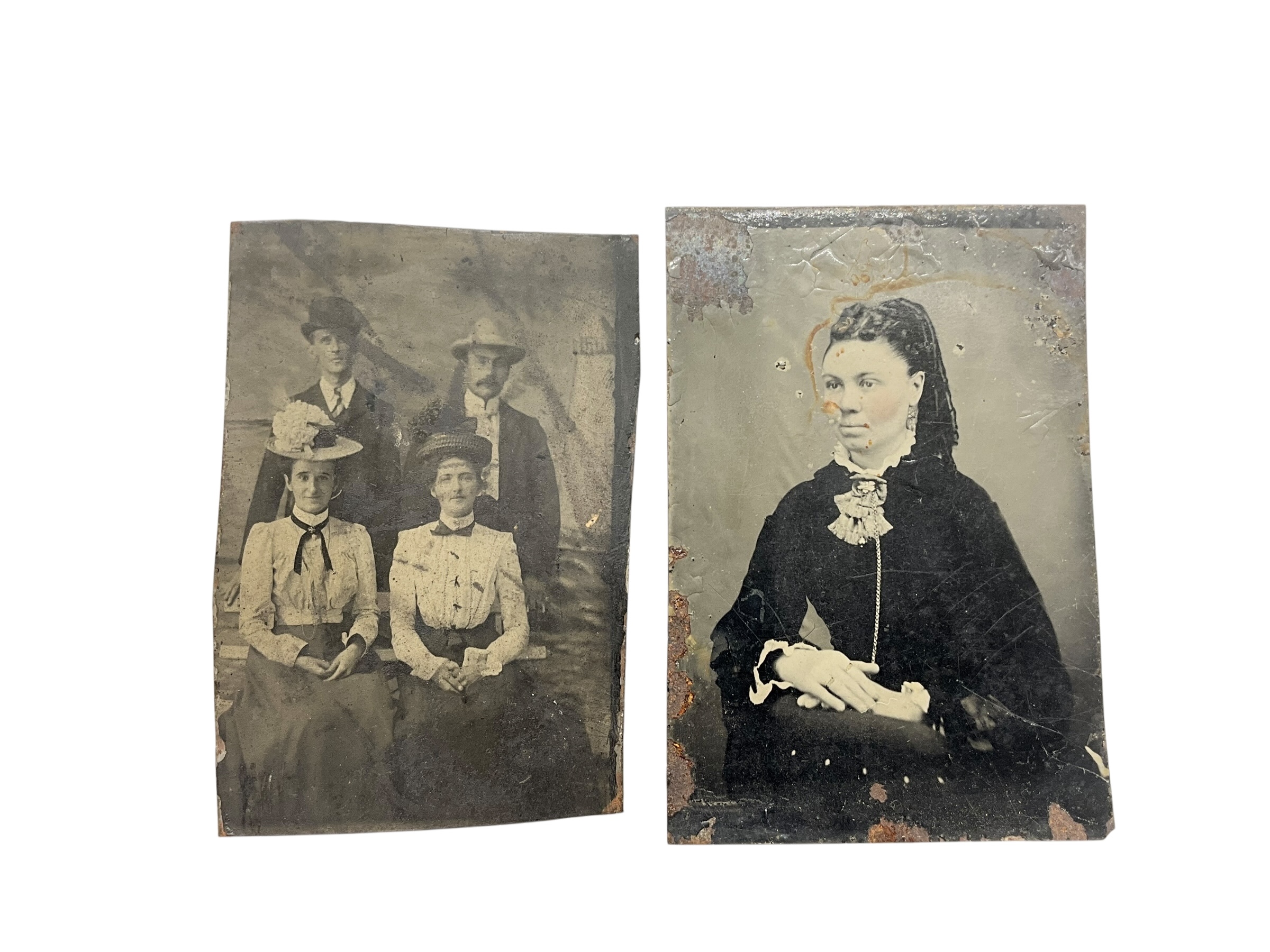 Pair Tin Type Photos