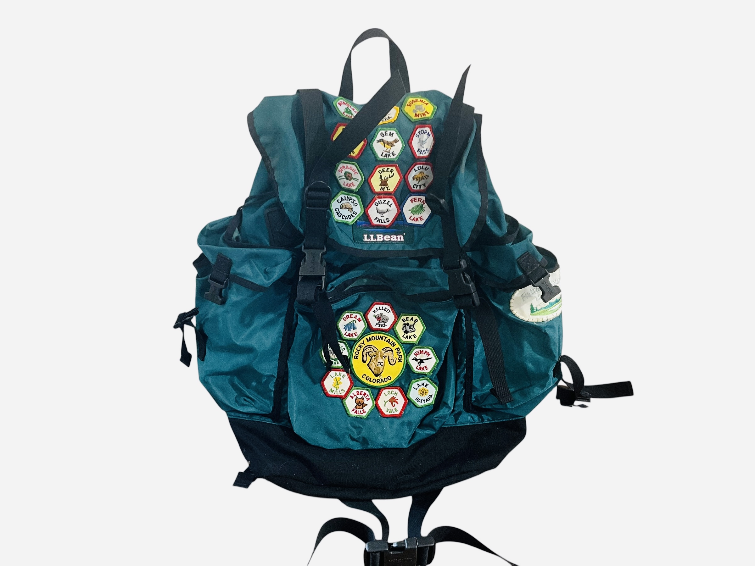 Vintage LL Bean Backpack With Several Patches